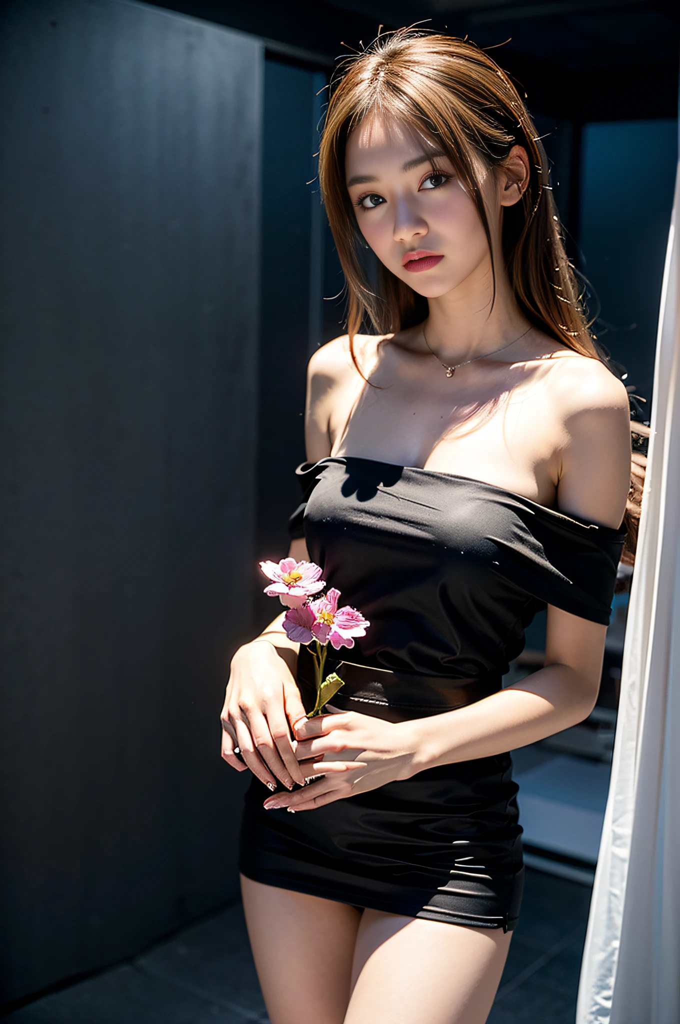 (8k,RAW photos,best qualtiy,tmasterpiece:1.2),(full bodyesbian:1.1),(Short skirt off-the-shoulder black silk:1.2),(pleatedskirt:1.2),best qualtiy,tmasterpiece,(tiny mouth:1.2),an extremely delicate and beautiful one,8k wallpaper,astounding,finely detailled,tmasterpiece,Best quality at best,(age 22:1.2),a narrow waist,(Bright blue sky and white clouds,school ground,sitted,naturey:1.2), slim,adolable,Bushy hair,supple hair,hight contrast,Replenish light,(Keep one's mouth shut),big breasts beautiful,A detailed eye,(long whitr hair:1.2)