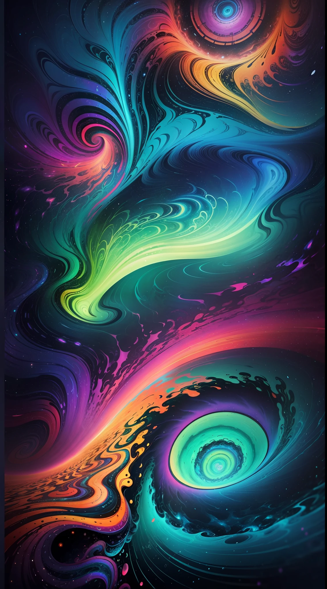 Bright colors, thick lines, waves, multi-layered, foreground, vista, fractal thunder Dammford, Dammenford and Alex gray style, psychedelic surrealist art, surrealist psychedelic design, fantasy art style, illusion psychedelic art, infinite psychedelic waves, inspired by Cyril Rolando, real ripple structure, psychedelic art style, psychedelic art, psychedelic illustration - V6