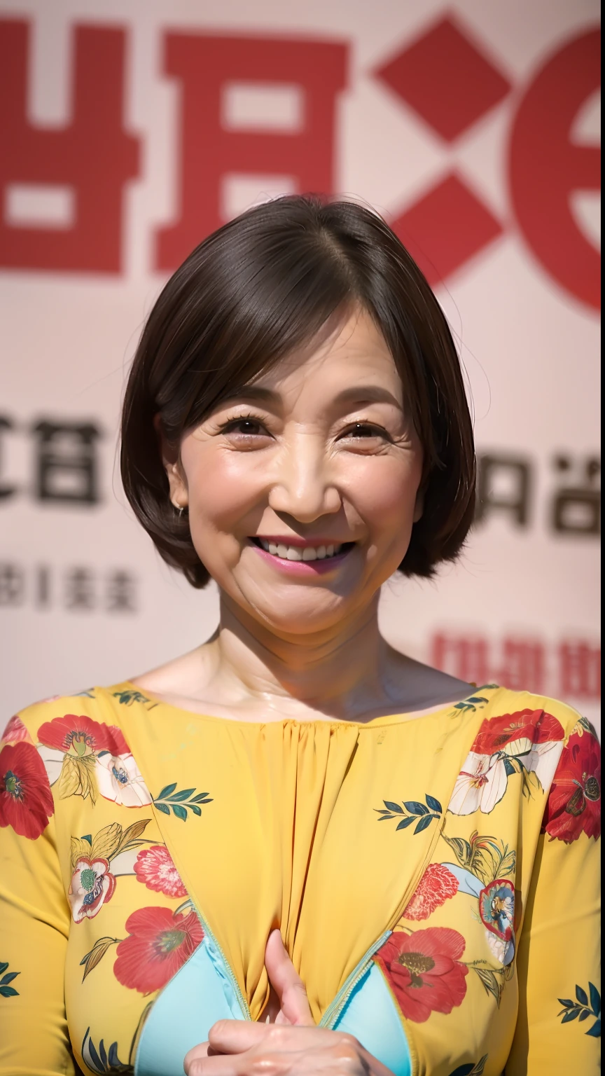masterpiece, top-quality, full body Esbian, Solo, bangss, aunty, Saggy udder, stick out, eyebrows visible through hair, gradation hair, Grinning,Staring at the viewer, Strong gaze, A smile, 独奏,diagrams, (magazine:1.3), Fashionable, femele, with a vibrant, outfits, the pose, the front, Colorful, Dynamic, Background with, element, self-assured, expresive, ngel, statement, accessorized, It's bold, captures the attention, Titles, Stylish, It's catchy, The large, Impressive, moderno, Trendy, Focus, lo fashion, ((top-quality、8K分辨率、Master masterpiece、Portrait:1.3)), Light on the Face, Photorealsitic, 35㎜ film, 1 Japan Woman, Beautie, Wavy Hair, Wrinkles at the corners of the eyes, Plump body, ((slip、panties on :1.5)) , top-quality, masterpiece, hight resolution, Original, highly detailed wallpaper, Viewer's Perspective, Solo, portlate, (Perfect litthing), 68 years old, Mature Woman Body Set, Exposing breasts, showing teeth, Staring at this,undergarment, (Mature), Wrinkles at the corners of the eyes, Ultra-realistic, Natural Skin, Natural hair color, {{A MILF}},