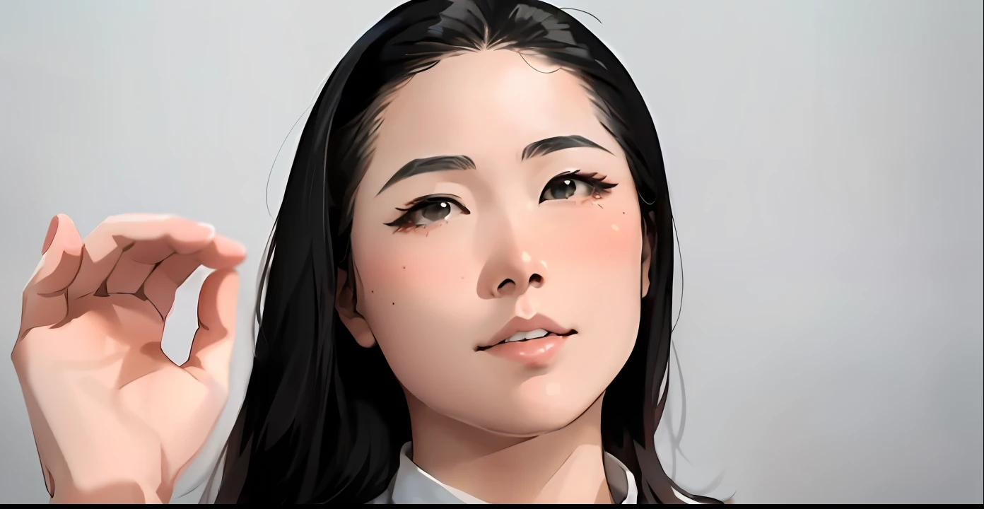 There is a woman holding her mobile phone to her ear, korean face features, Korean Woman, korean symmetrical face, a young asian woman, Asian Face, beautiful Korean women, asian female, kwak ji young, woman with porcelain skin, Korean Girl, woman's face looking off camera, Young Asian Woman, south east asian with round face