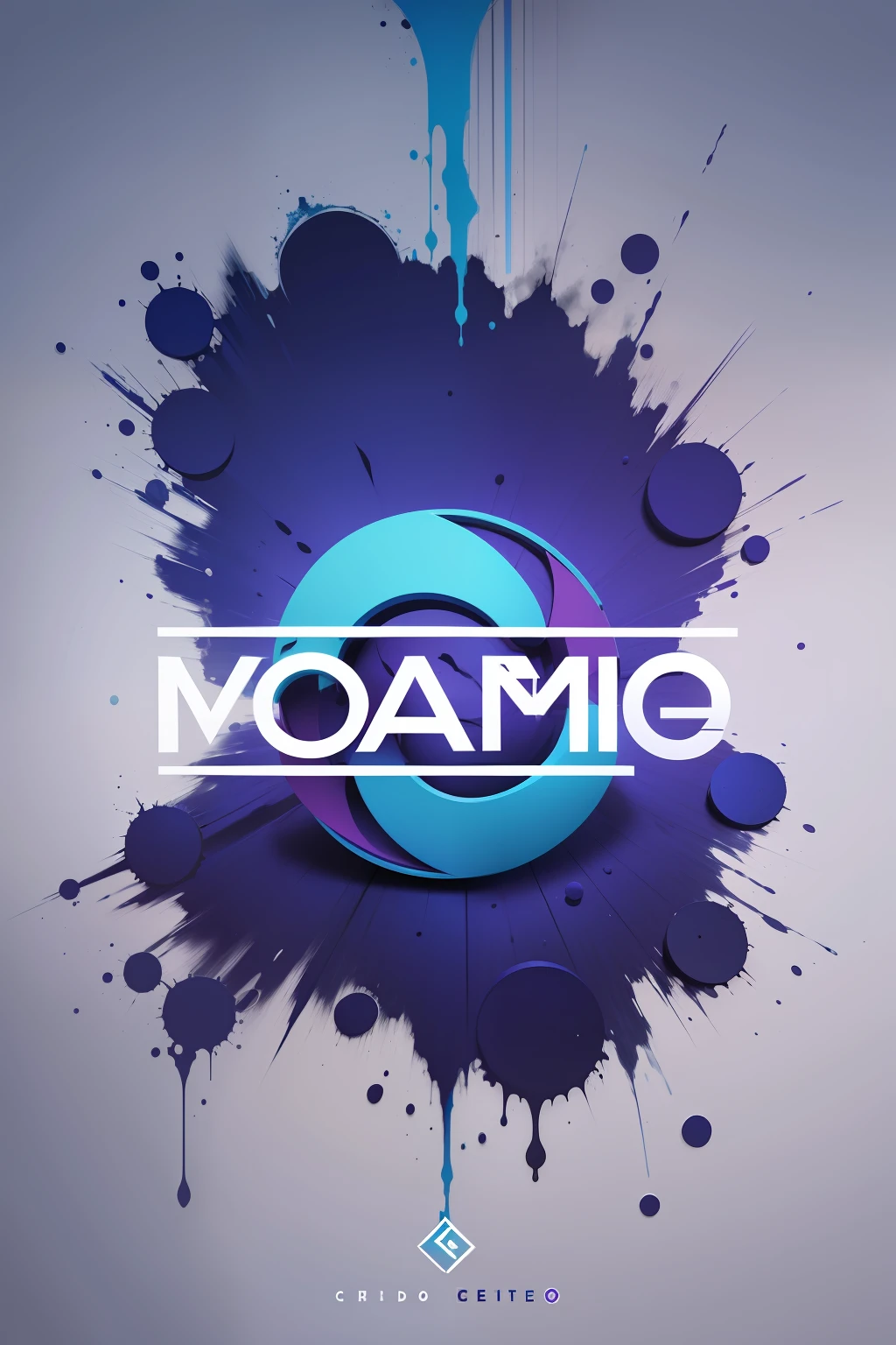 Crie uma logo com a Letra R preta centralizada no meio, e que possua as cores azul escuro, roxo e preto.
