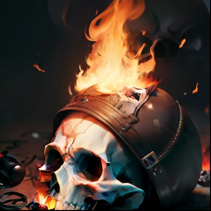 Skull heroin fire