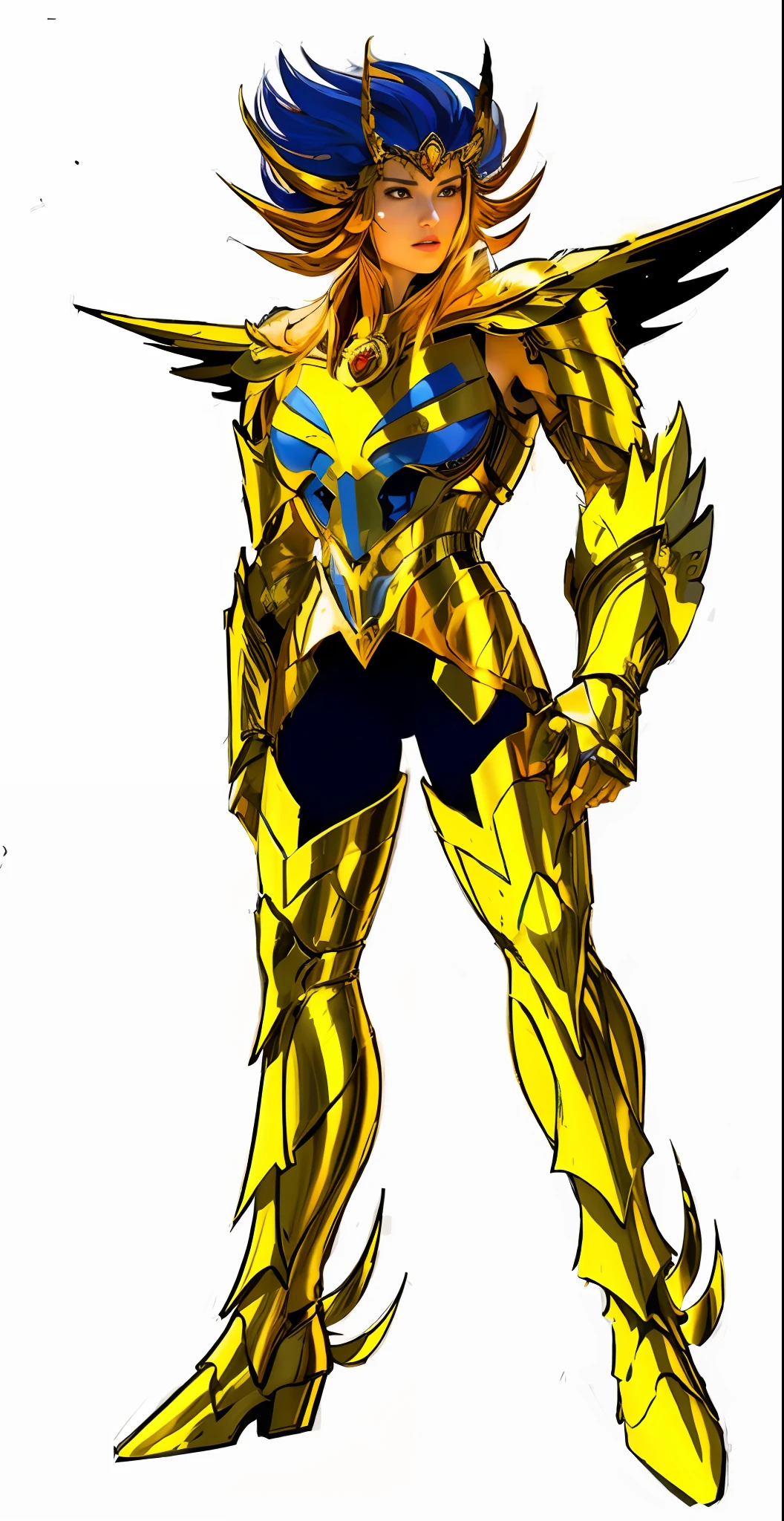 (Masterpiece, Top Quality, Top Quality, Official Art, Beautiful and Aesthetic: 1.2), (1 Girl), (Warrior Queen Golden Armor, Fur-Lined Cape, Bejeweled Crown: 1.2), Serious, Blonde, Colossal, Ultimate Jewel, 100 Pieces, Gorgeous, Photo