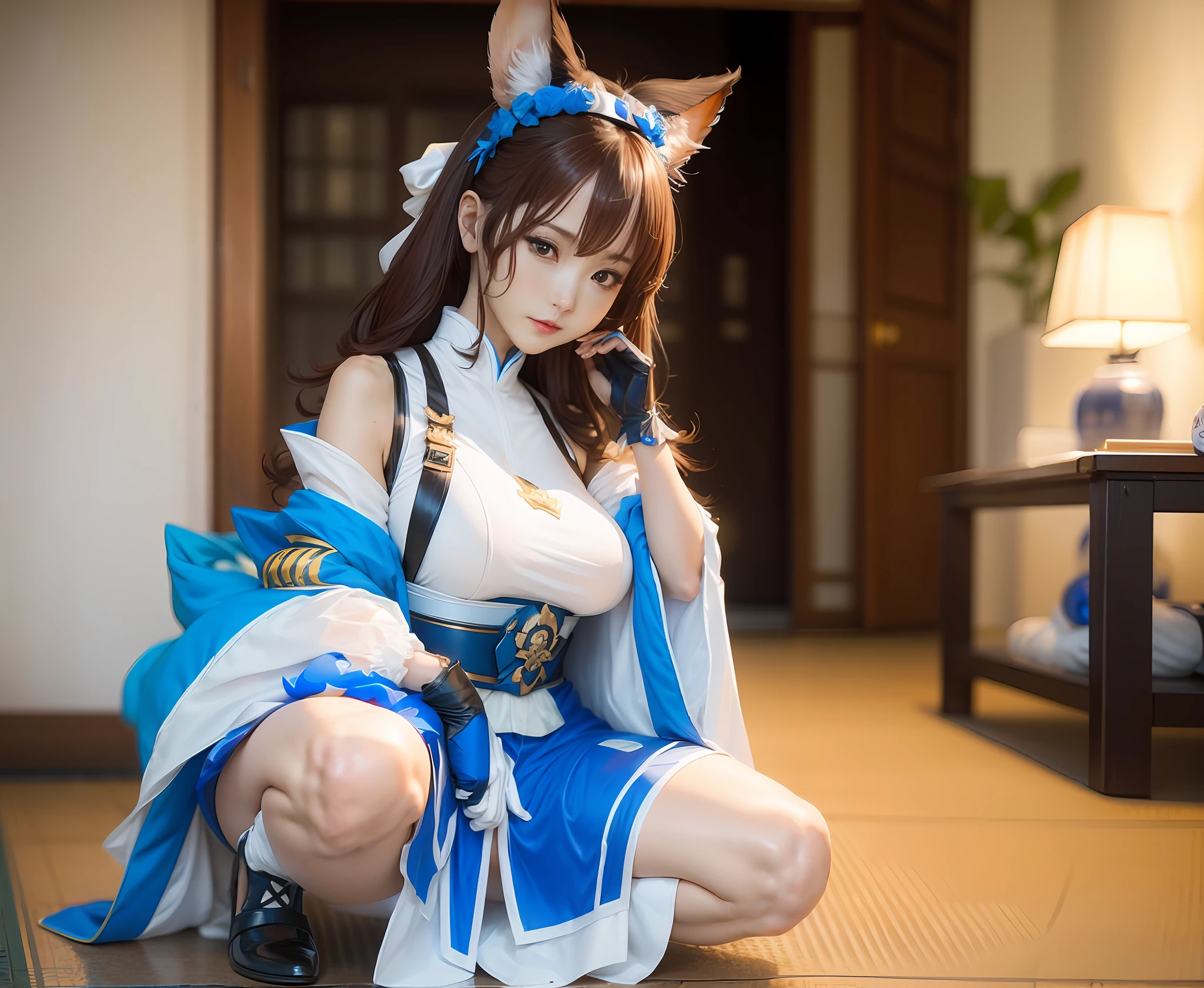 ,Anime girl cosplay, Shot on Canon EOS R 6, cosplay foto, Anime cosplay, Ayaka cosplay, the anime girl is crouching, Gorgeous Role Play, Keqing from Genshin Impact, cosplay, azur lane style, rpgmaker, elegant glamourous cosplay, granblue fantasy