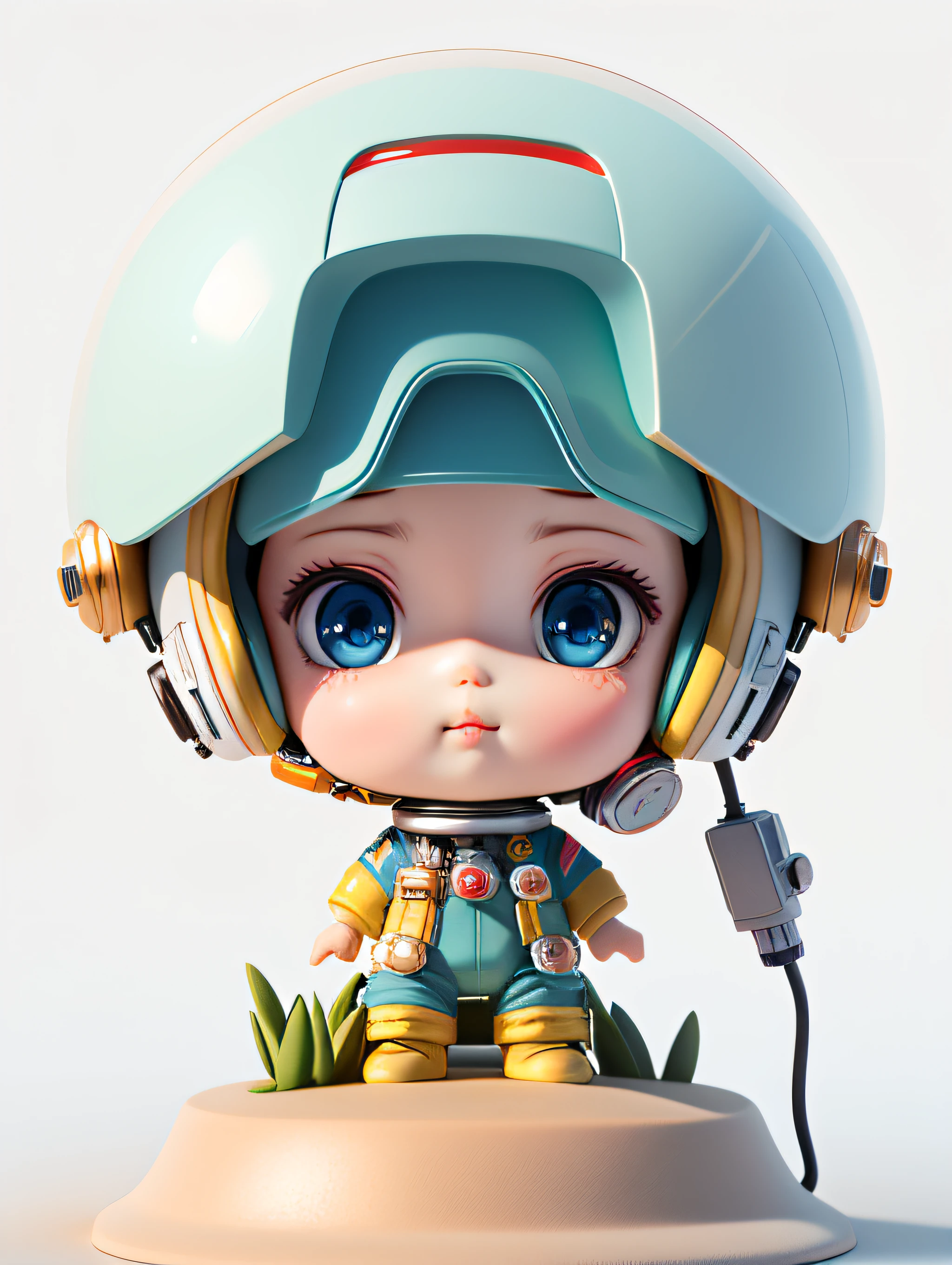 There is a little doll with helmet and helmet, cute 3d rendering, little astronaut looking up, portrait anime space cadet boy, cute 3d anime boy rendering, cute detailed digital art, male explorer mini cute boy, 3d rendering stylized, 3d rendered character art 8k, cute digital painting, anime style 3d, super detailed rendering