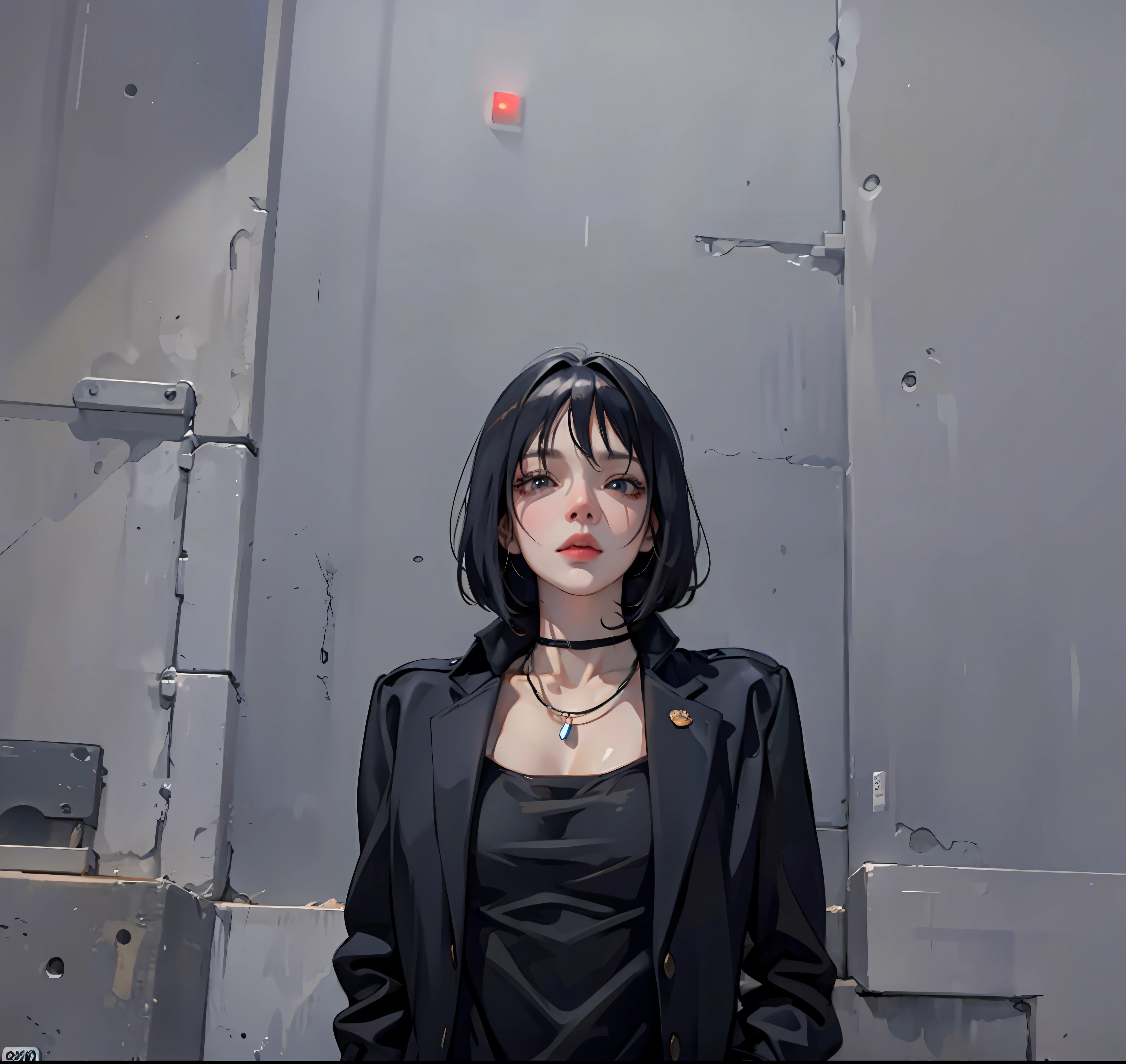 There was a woman standing on the sidewalk with her mobile phone, Realistic anime 3 D style, Anime style. 8K, anime realism style, realistic anime artstyle, Photorealistic anime, Surrealism female students, Anime girl in real life, Surrealism female students, style of anime4 K, Guviz-style artwork, Casual pose,((tmasterpiece,best qualtiy)),illustratio,Ultra-detailed 8K,Photorealsitic,Clear focus,A highly detailed,Professional lighting,Colorful detailed,Rainbow color BREAK factory super long shot,with light glowing,Complicated details,Shitu-mecha,1girl stands in front of the audience,nabel