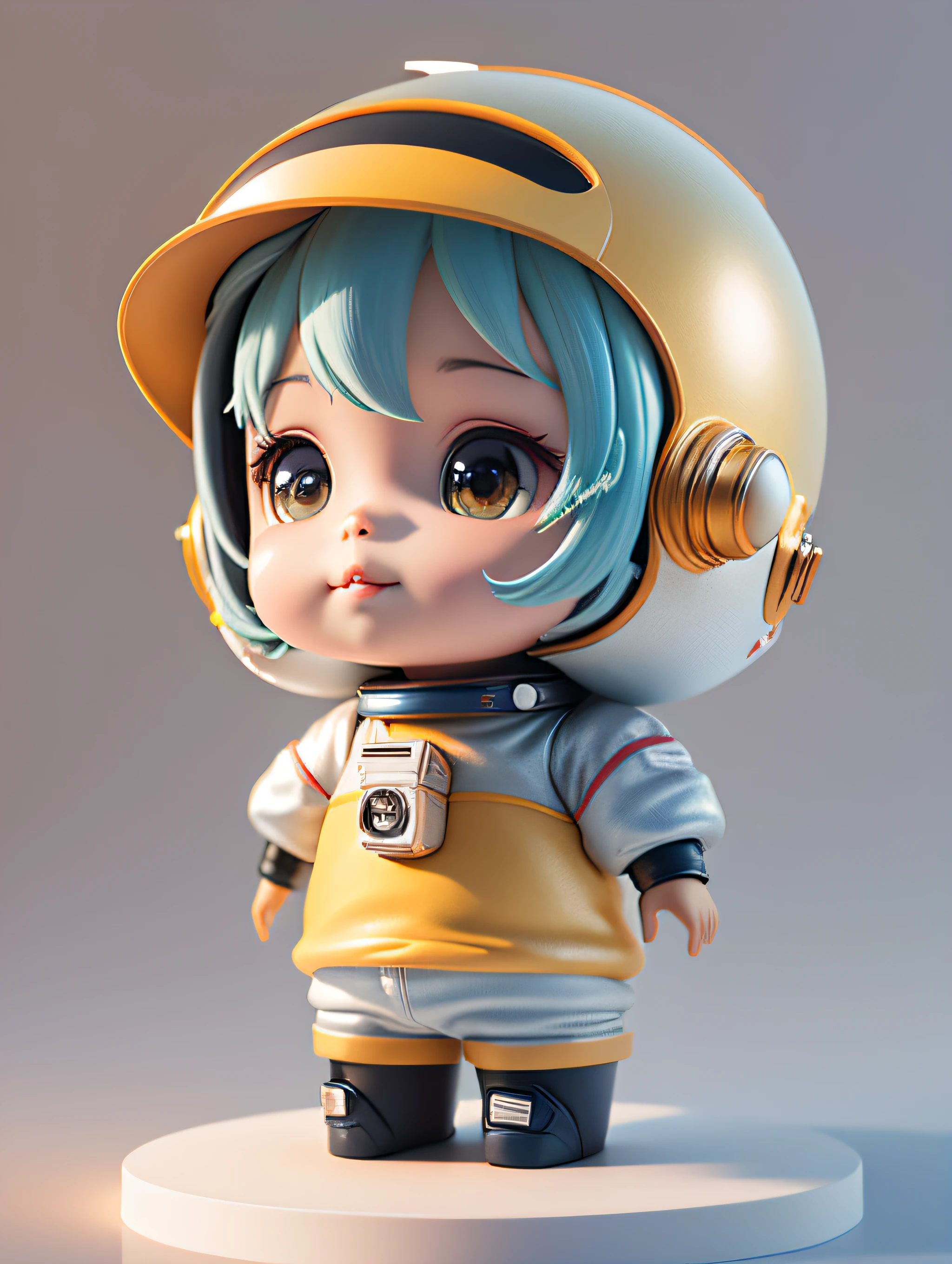 There is a little doll with helmet and helmet, cute 3d rendering, little astronaut looking up, portrait anime space cadet boy, cute 3d anime boy rendering, cute detailed digital art, male explorer mini cute boy, 3d rendering stylized, 3d rendered character art 8k, cute digital painting, anime style 3d, super detailed rendering