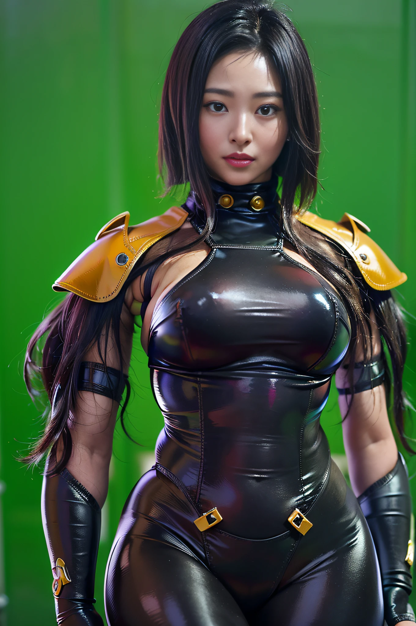 ultra realistic 8k cg、(Future:、erfect artwork、masterpiece、futuristic cities、futuristic era、mechanic、Fantasia)、((细致背景)) Sexy 20 year old female muscular cyborg rookie model、stunningly beautiful、beautiful countenance、A detailed face、sitting on、is looking at the camera、Wavy shiny hair with black bob cut、50mm Portrait、Glamour、soft curves、Huge butt wide hips、Full wet lip、cybernetic perfect body、Perfect Abs、3D、ultla realistic、San