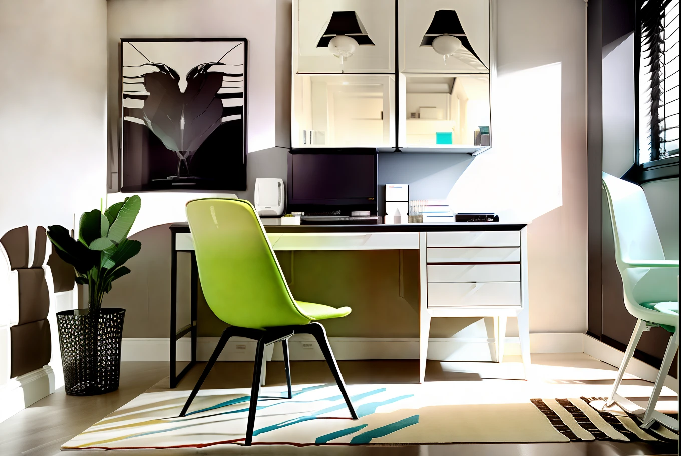 nordic,Interior design，sofe，desks,a chair，liveroom