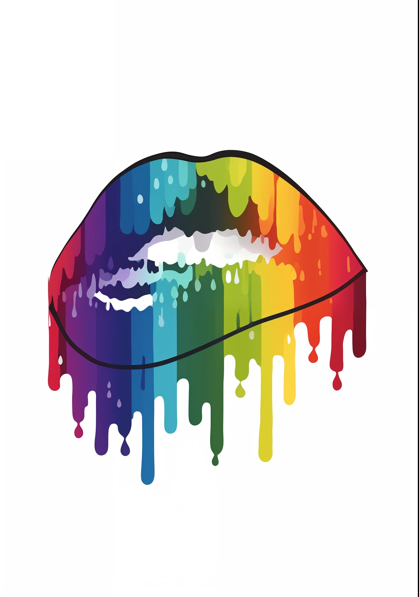 Close-up of rainbow lips，It drips with paint, lgbt art, roygbiv, moist lips, Rainbow drip paint, Glossy lips, Crying woman rainbow paint, multicolored vector art, kiss mouth to mouth, Rainbow melt color scheme, The color of dripping, WPAP, wet mouth, Gays and lesbians、Bisexual and transgender, Pour rainbow drip paint, LGBTQ, Dripping color