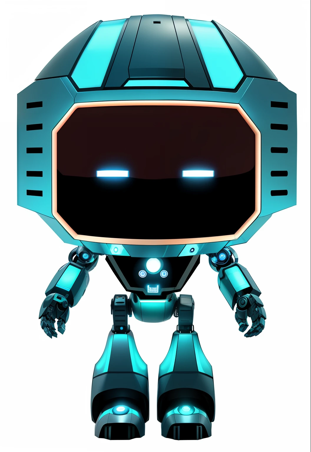 a 3D robot with bright eyes and a bright head, cute robot, cybertronic robot, cute elaborate epic robot, friendly humanoid cyber robot, cyber mech, Avatar do jogo 3D do corpo superior, tintoy characterdesign robot, cybernetic suit, a robot, pit droid, concept robot, sleek robot, evil robot, corpo mech