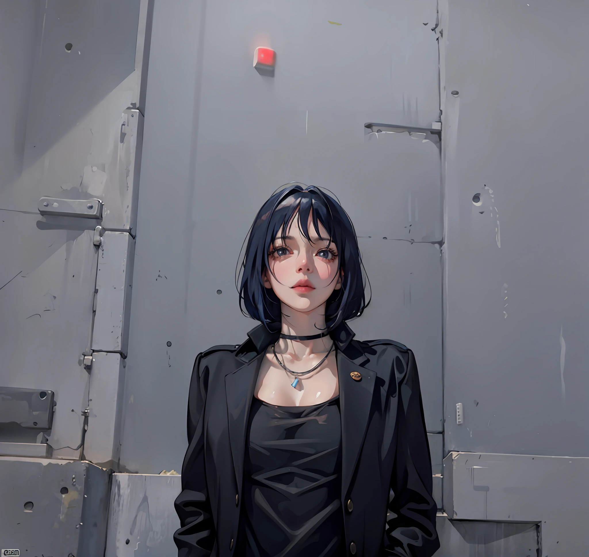 There was a woman standing on the sidewalk with her mobile phone, Realistic anime 3 D style, Anime style. 8K, anime realism style, realistic anime artstyle, Photorealistic anime, Surrealism female students, Anime girl in real life, Surrealism female students, style of anime4 K, Guviz-style artwork, Casual pose,((tmasterpiece,best qualtiy)),illustratio,Ultra-detailed 8K,Photorealsitic,Clear focus,A highly detailed,Professional lighting,Colorful detailed,Rainbow color BREAK factory super long shot,with light glowing,Complicated details,Shitu-mecha,1girl stands in front of the audience,nabel