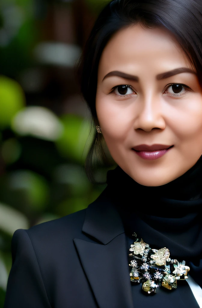 rosita lasari, arafed moslem indonesian woman in a gray suit posing for a picture, wearing moslem business suit, moslem woman in business suit, wearing a moslem business suit, girl in suit, well lit professional photo, professional closeup photo, wearing black business suit, female in office dress, girl in a suit, close-up professional portrait, indonesian woman, an asian woman, wearing a strict business suit. (makeup:0.3), full body shot:1.3,bokeh:1.2, indoors, smooth skin, necklace, black_hair, realistic_detailed_skin_texture, good hands, good feet, (8k, RAW photo, best quality, masterpiece:1.2), (realistic, photo-realistic:1.37), ultra high res, photon mapping, radiosity, ((Hasselblad photography)),physically-based rendering, professional soft lighting, light on face, realistic image, realistic picture, detail expression,