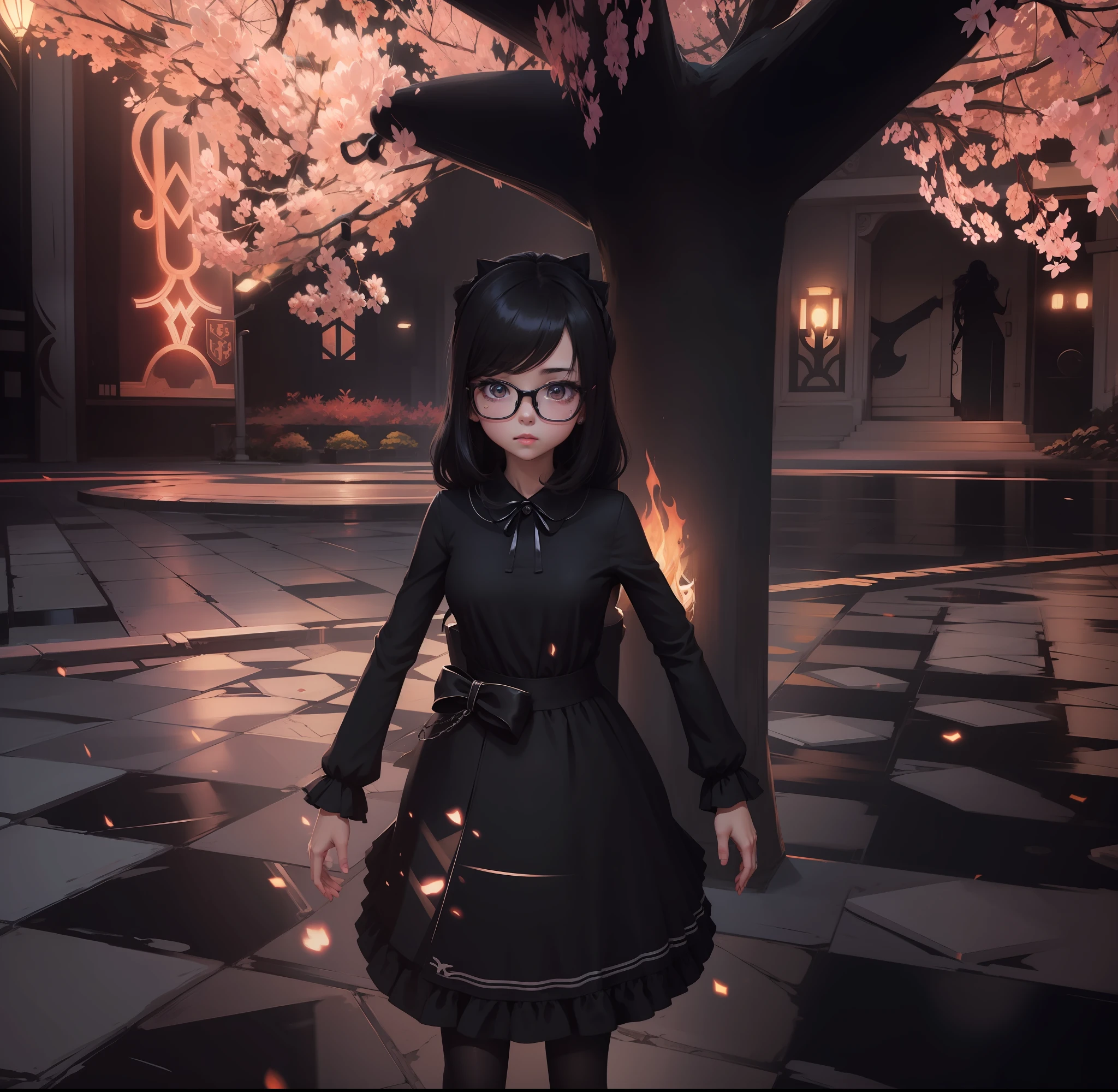anime girl, black dress