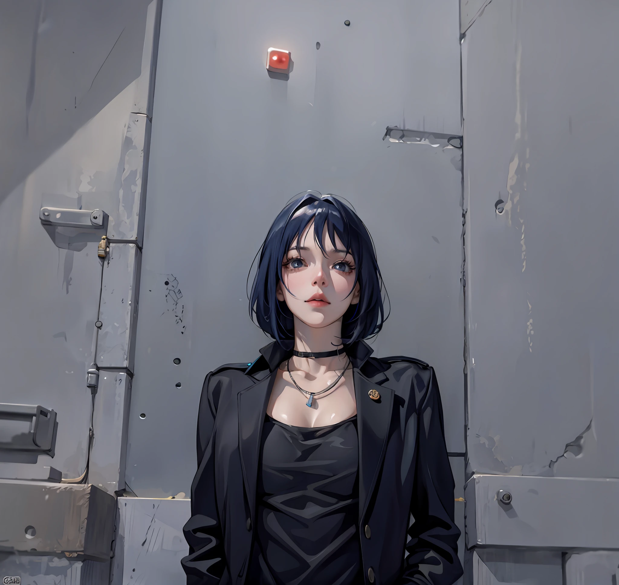 , Realistic anime 3 D style, Anime style. 8K, anime realism style, realistic anime artstyle, Photorealistic anime,style of anime4 K, Guviz-style artwork, Casual pose，（（tmasterpiece，best qualtiy）），illustratio，Ultra-detailed 8K，Photorealsitic，Clear focus，A highly detailed，Professional lighting，Colorful detailed，Rainbow color BREAK factory super long shot，with light glowing，Complicated details，Shitu-mecha，1girl stands in front of the audience，Bigchest。