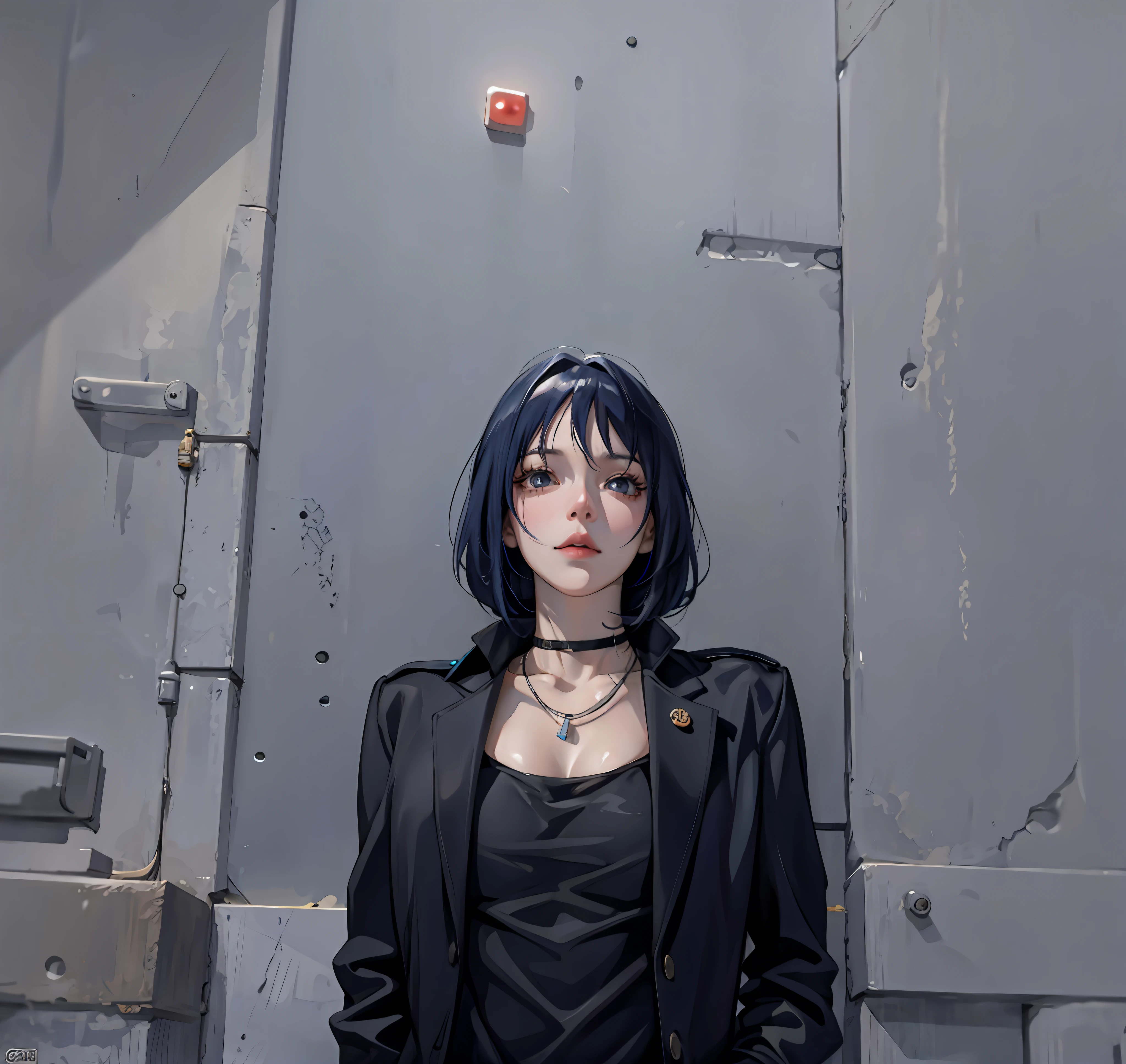 , Realistic anime 3 D style, Anime style. 8K, anime realism style, realistic anime artstyle, Photorealistic anime,style of anime4 K, Guviz-style artwork, Casual pose,((tmasterpiece,best qualtiy)),illustratio,Ultra-detailed 8K,Photorealsitic,Clear focus,A highly detailed,Professional lighting,Colorful detailed,Rainbow color BREAK factory super long shot,with light glowing,Complicated details,Shitu-mecha,1girl stands in front of the audience,Bigchest。