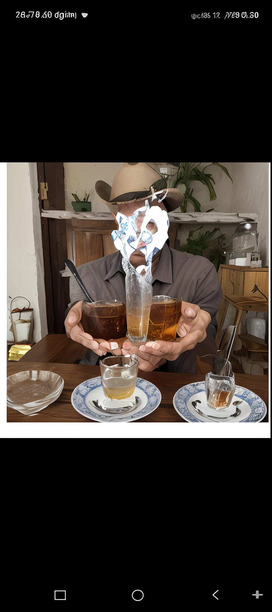 There is an image of a glass of water and a plate of food, inspired by Ceferí Olivé, Twist cracks, com um cinzeiro no topo, 🤠 usando um 🖥, cuban setting, Bugigangas, exploitable image, Ad image, Figurines, inspired by Joaquín Clausell, unusual composition