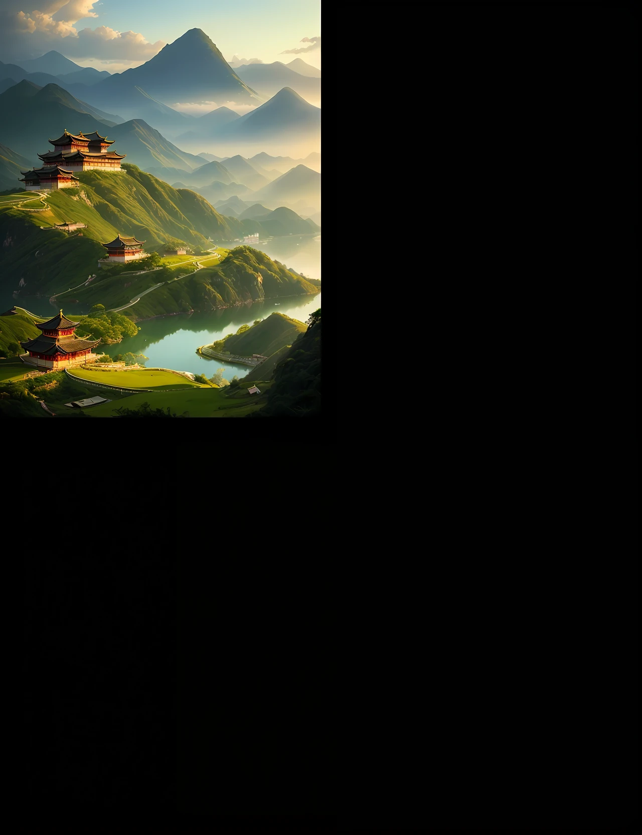 There is the word "Wang Zhengwei",house,Scenic beauty