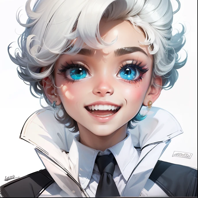 estilo cartoon,jovem,1Apenas, sorridente,obra de arte,bonito
