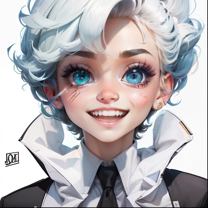 estilo cartoon,jovem,1Apenas, sorridente,obra de arte,bonito