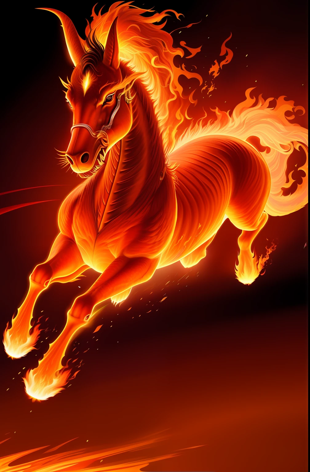 Fiery dragons run through the air，There is fire in the mouth, fire and flames mane, Digital Dragon, fiery coloring, drak, Amazing wallpapers, Amazing, firey, high quality hd digital art, wallpaper hd, fires!! Hyperrealistic, wallpaper - 1 0 2 4, sleipnir, The Dragon of Fire flies, Ride on the leaping dragon, hd illustration，8K high-definition，Pubic area is clear，the detail