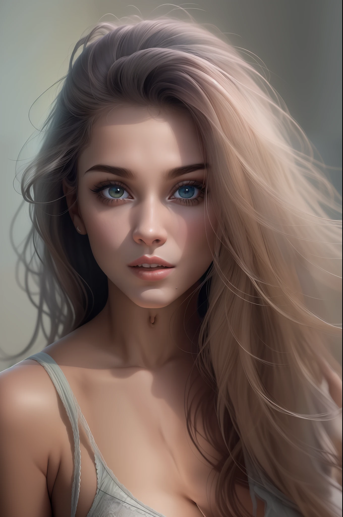 (maravilhosa jovem), suada, High resolution 4K, cabelos loiros, olhos azuis, roupa transparente, detalhes nos cabelos, seios volumosos, em uma sala, foto de corpo inteiro, dynamic body, ultra realista, garota sexy, pele branca e lisa