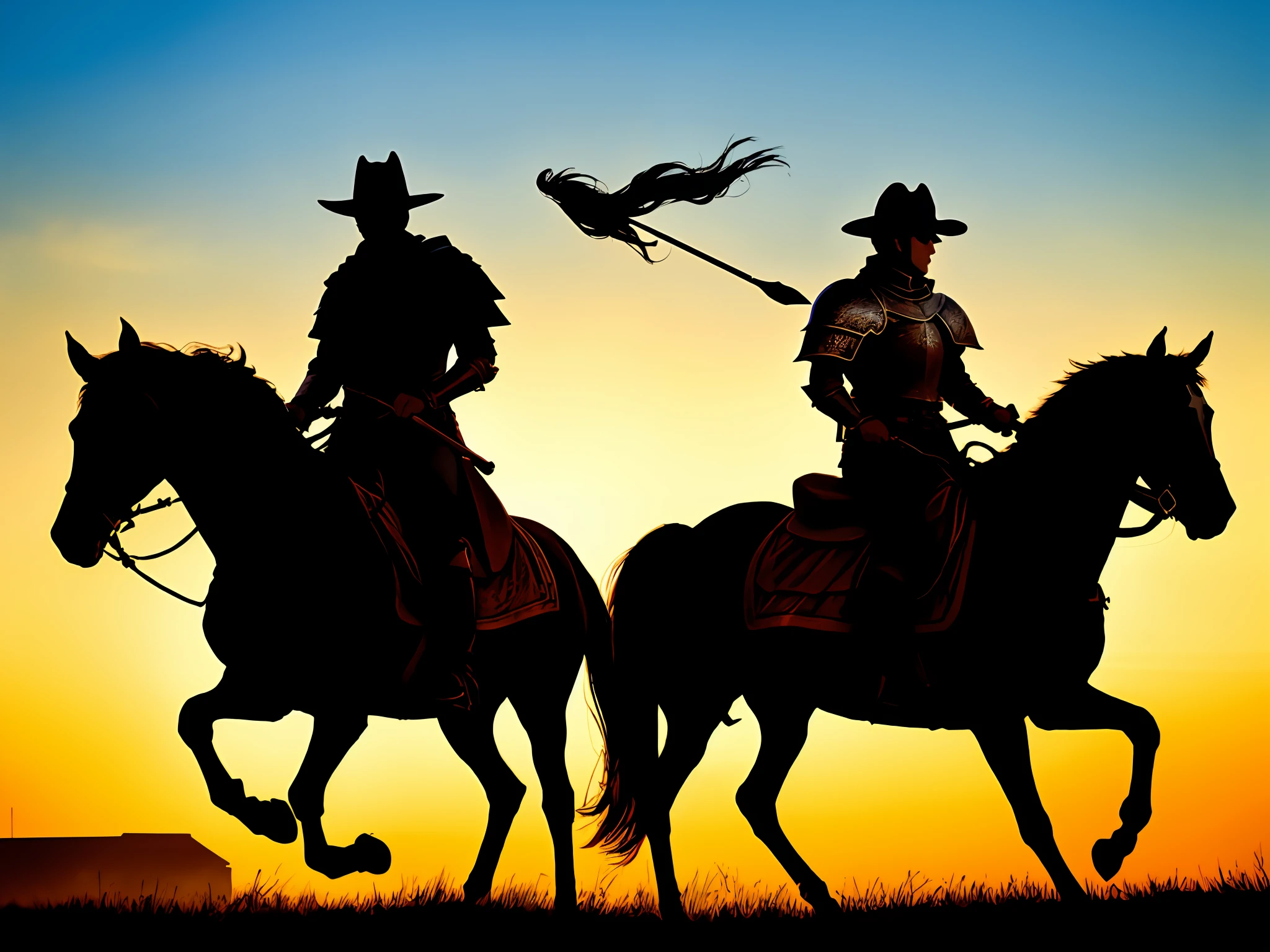 The Shadow Knight rides a horse to kill the gods