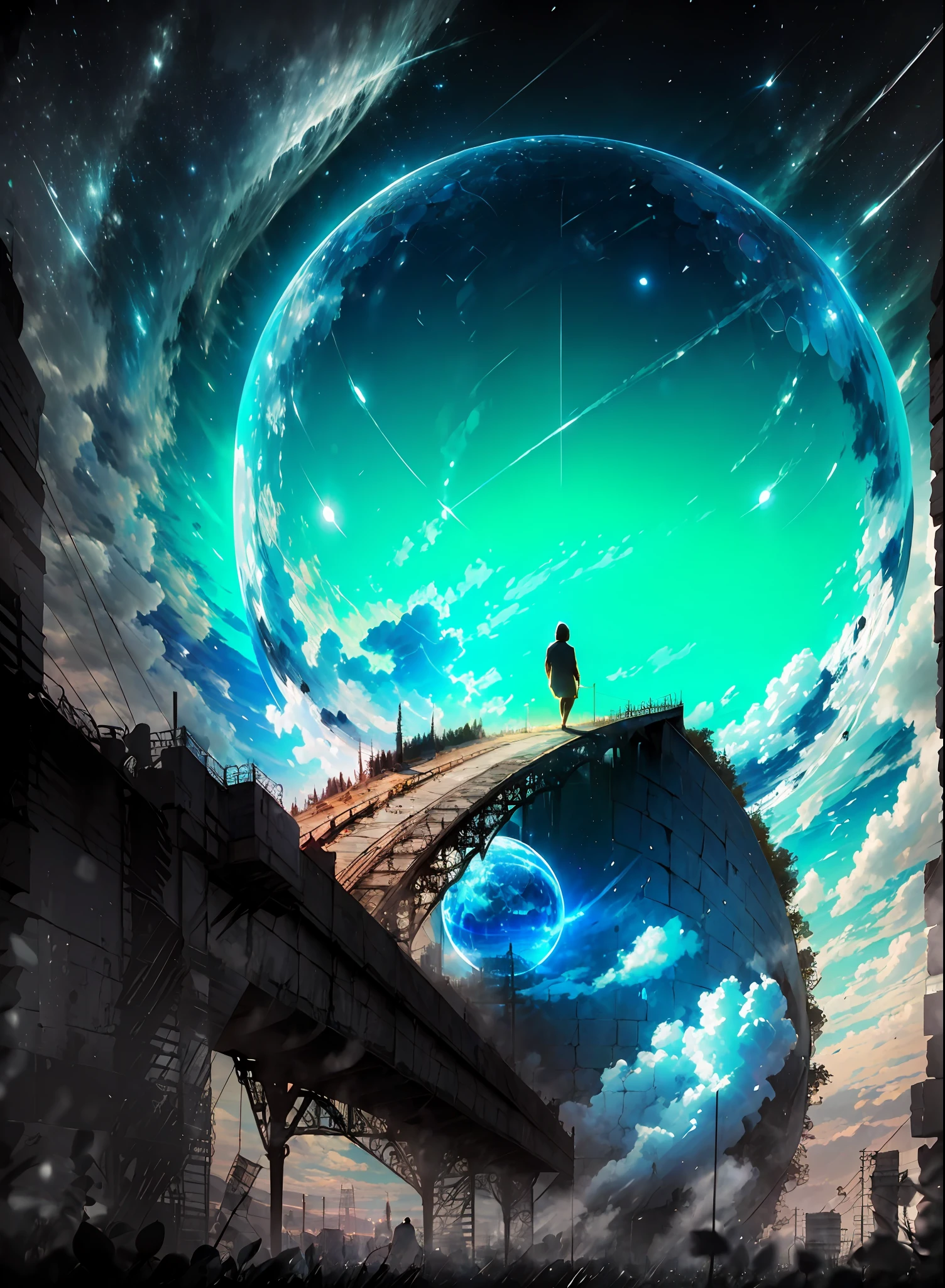 ((obra-prima)), (melhor qualidade)), 8k, alto detalhe, hiper-detalhe, a pintura retrata 1 homem andando pelo vale da sombra da morte , Breathtaking magnificent picture scene.Scenes are extremely detailed and the clarity is extraordinary, capturando cada detalhe intrincado do panorama.