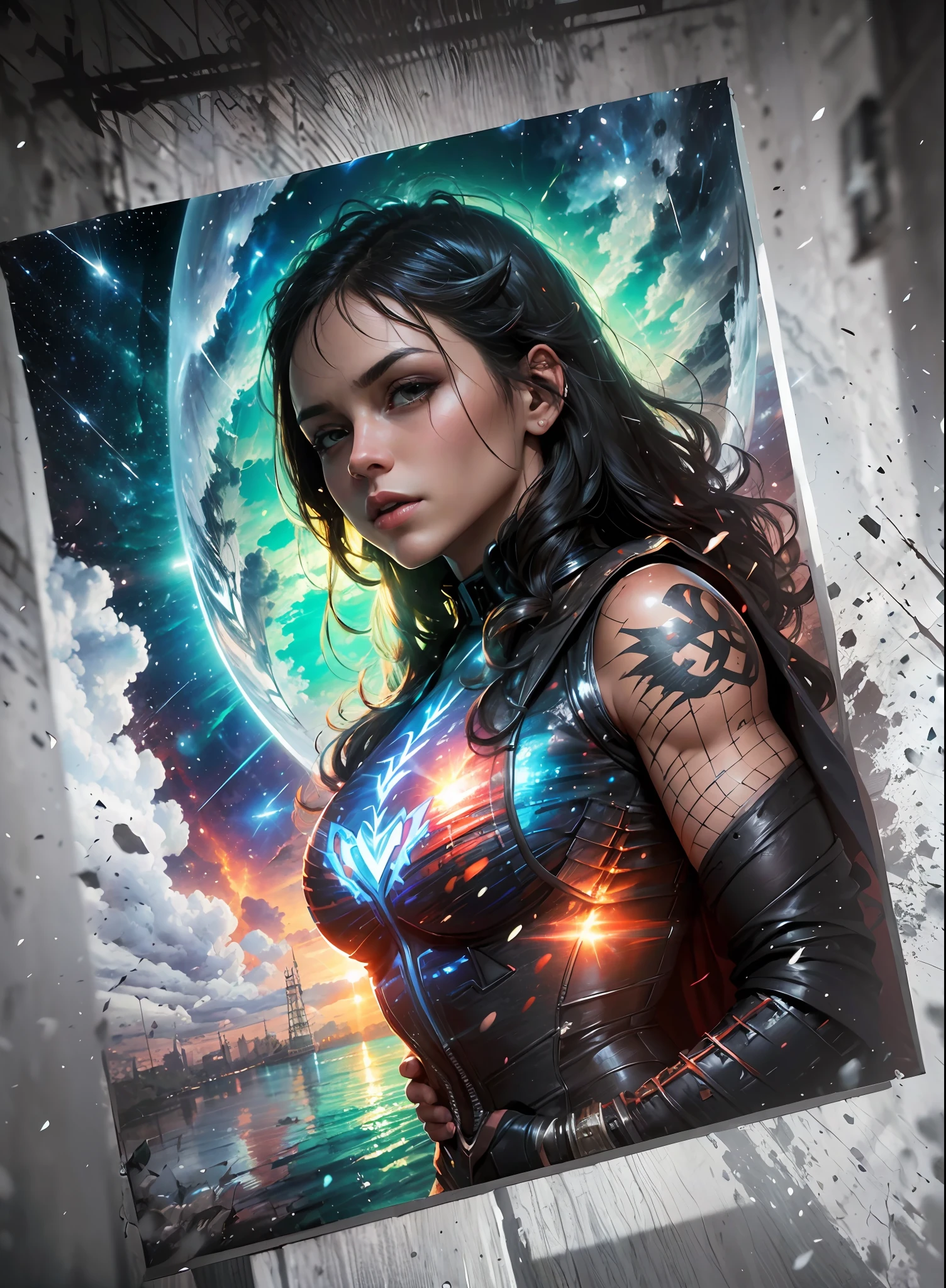 ((Obra-prima)), (Melhor Qualidade)), 8K, alto detalhe, hiper-detalhe, a pintura retrata O Flash da Dc Comics, Breathtaking magnificent image scene.Scenes are extremely detailed and the clarity is extraordinary, capturando cada detalhe intrincado do panorama.