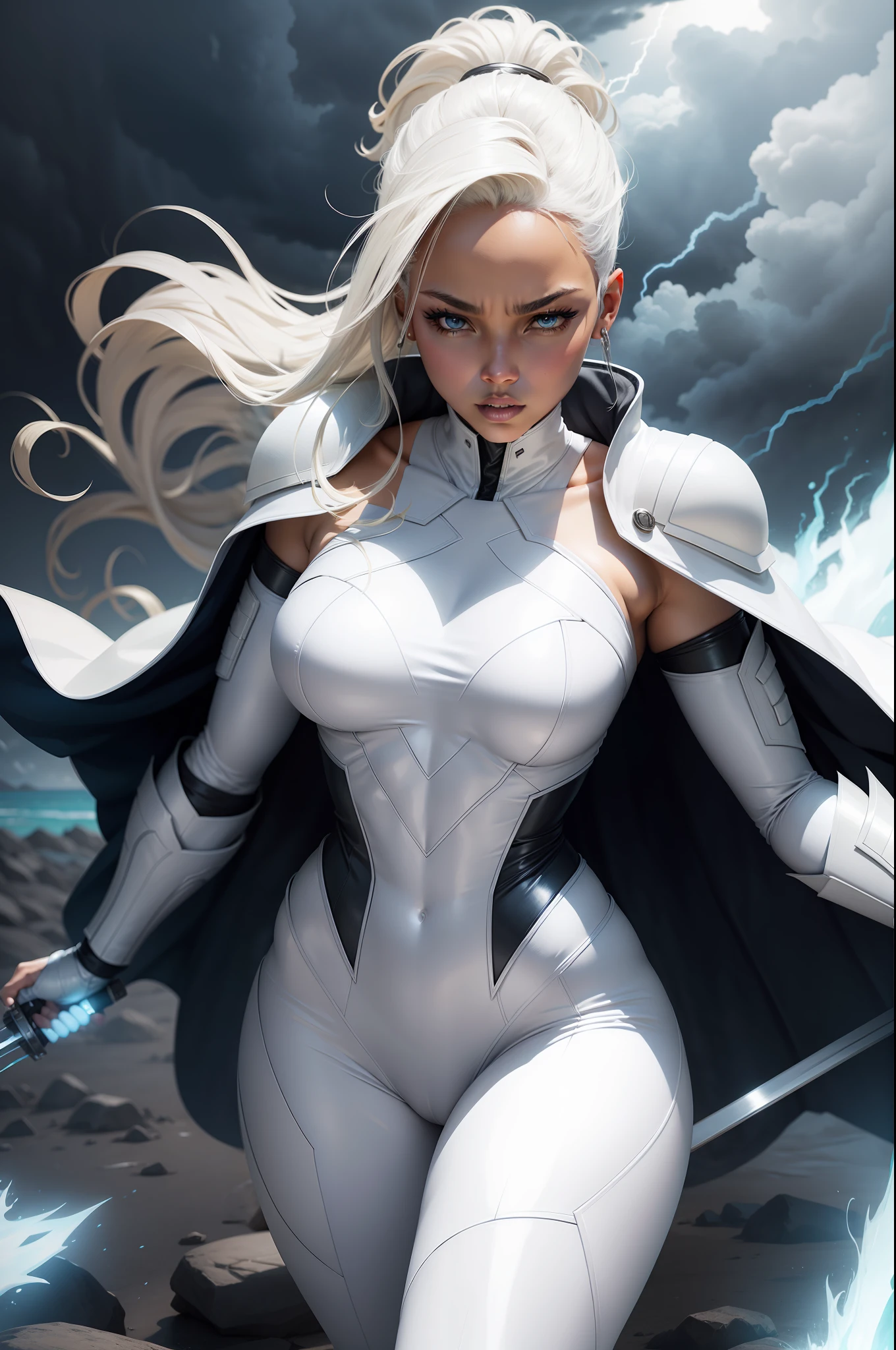 Storm from X-men with white garment