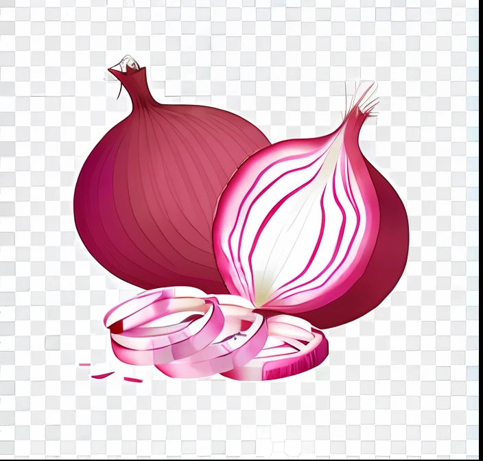 Close-up of thinly sliced onion and thinly sliced onion, onion, onion, surrounding onions, elated gaunt onion head,An onion, On a white background, one onion ring,