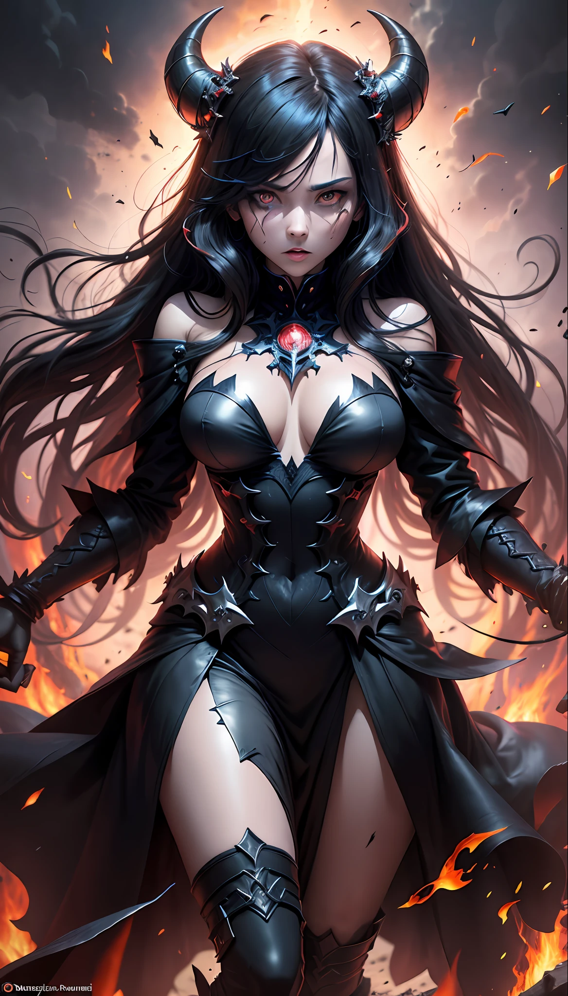 (dark skin), (demon horns), large breasts,
Immortal temptation takes over my mind
Condemned
Fallen weak on my knees, summon the strength
Of mayhem
I am the storm that is approaching
Provoking black clouds in isolation
I am reclaimer of my name
Born in flames, I have been blessed
My family crest is a demon of death
Forsakened, I am awakened
A phoenix's ash in dark divine
Descending misery
Destiny chasing time
Inherit the nightmare, surrounded by fate
Can't run away
Keep walking the line between the light
Led astray
Through vacant halls I won't surrend5r
The truth rev5aled in eyes of ember
We fight through fire and ice forever
Two souls once lost, and now they remember
I am the storm that is approaching
Provoking black clouds and isolation
I am reclaimer of my name
Born in flames, I have been blessed
My family crest is a demon of death
Forsakened, I am awakened
A phoenix's ash in dark divine
Descending misery
Destiny chasing time
Disappear into the night
Lost shadows left behind
Obsession's pulling me
Fading, I've come to take what's mine
Lurking in the shadows under veil of night
Constellations of blood pirouette
Dancing through the graves of those who stand at my feet
Dreams of the black throne I keep on repeat
A derelict of darkness, summoned from the ashes
The puppetmaster congregates all the masses
Pulling strings, twisting minds as blades hit
You want this power? Then come try and take it
Beyond the tree
Fire burns
Secret love
Bloodline yearns
Dark minds embrace
Crimson joy
Does your dim heart
Heal or destroy?
Bury the light deep within
Cast aside, there's no coming home
We're burning chaos in the wind
Drifting in the ocean all alone