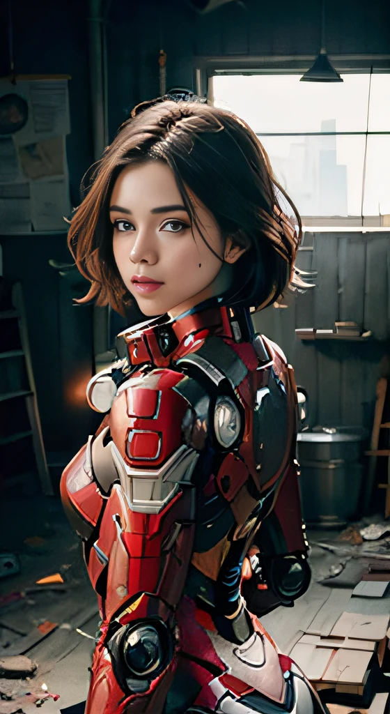 (1girl:1.3), solo,__body-parts__, official art, unity 8k wallpaper, ultra detailed, beautiful and aesthetic, beautiful, masterpiece, best quality, RAW, masterpiece, super fine photo,, best quality, super high Resolution, photorealistic, sunlight, full body portrait, stunningly beautiful,, dynamic pose, delicate face, vibrant eyes, (side view), she is wearing a futuristic Iron Man mech, red and gold, Highly detailed abandoned warehouse background, detailed face, detailed complex busy background, messy, gorgeous, milky, high detailed skin, realistic skin details, visible pores, sharp focus, volumetric fog, 8k uhd, dslr camera, High quality, film grain, fair skin, photorealism, lomography, sprawling metropolis in a futuristic dystopia, view from below, translucent
