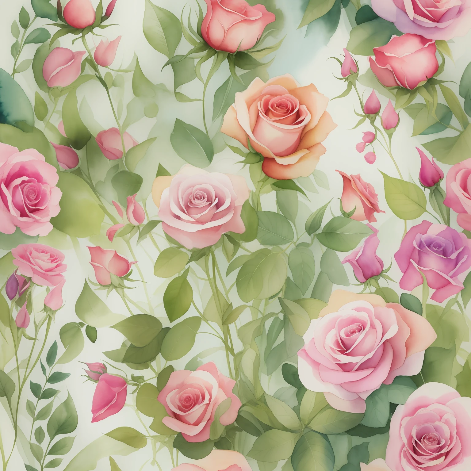 uma pintura de um ramo de flores com folhas e flores, botanic watercolors, flores e folhagens, botanico, botanical art, Rosa-Brambles, rosas decorativas, botanico, algumas rosas, Roses, botanical art, Directed by: Martina Krupičková, inspired by Martina Krupičková, Watercolor illustration, estilo de pintura em aquarela, 2 5 6 x 2 5 6