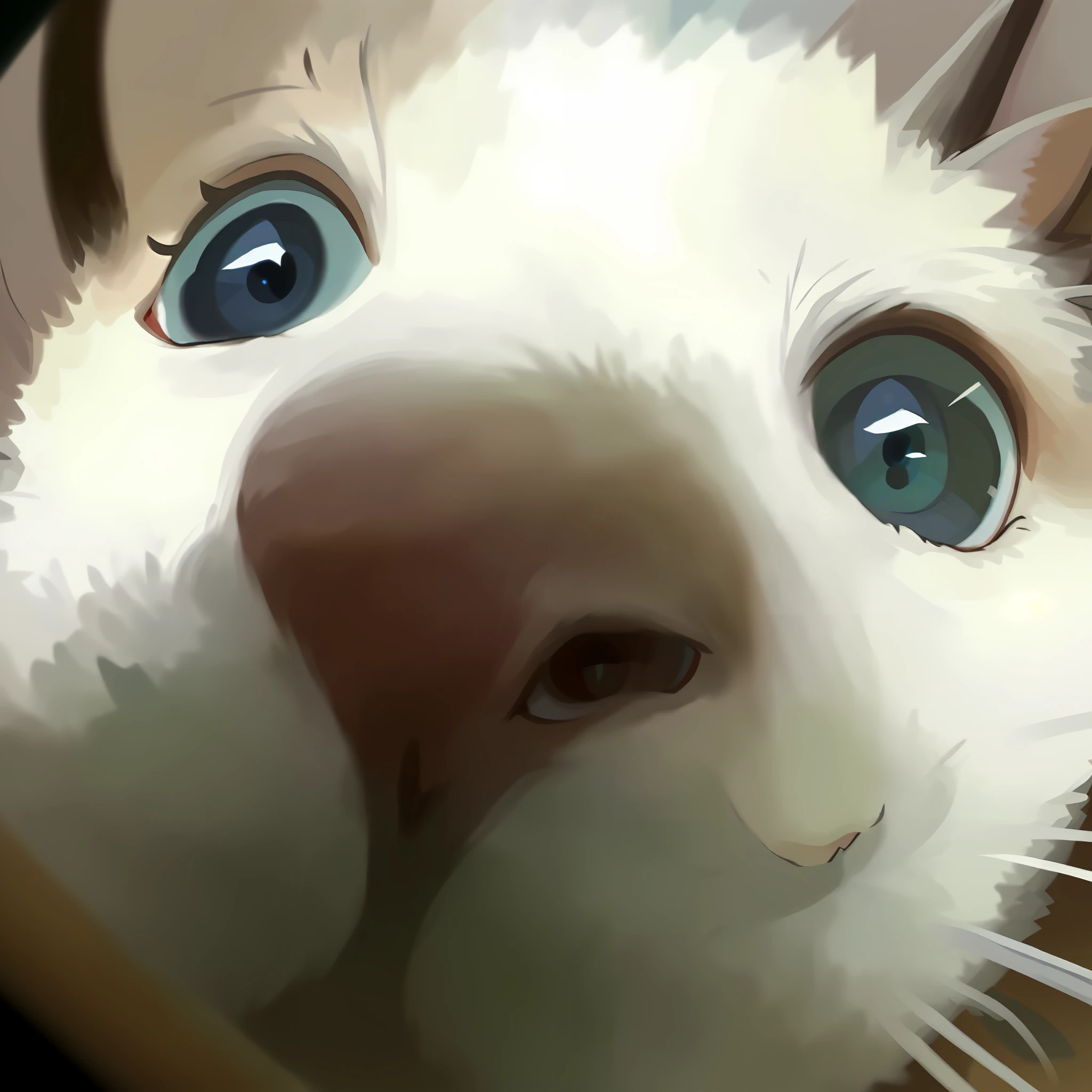 There was a cat with big blue eyes looking up, looking up at camera, looking up at camera, look straight at the camera, staring right into camera, look straight at the camera, looking at the camera in, look straight at the camera, looks into camera, staring right into camera, close up cat, look straight at the camera, extremely close shot