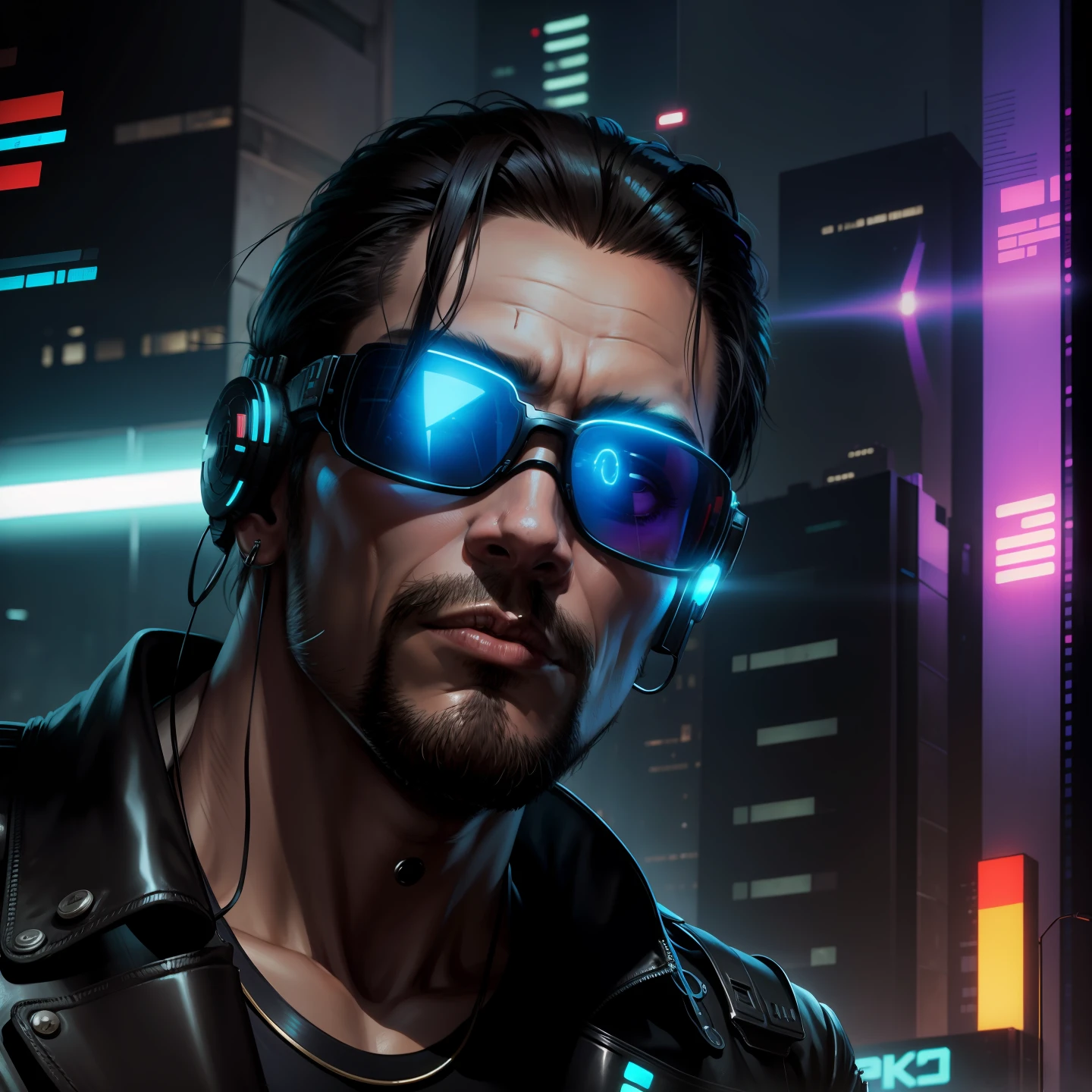 Cyberpunk futurista homem