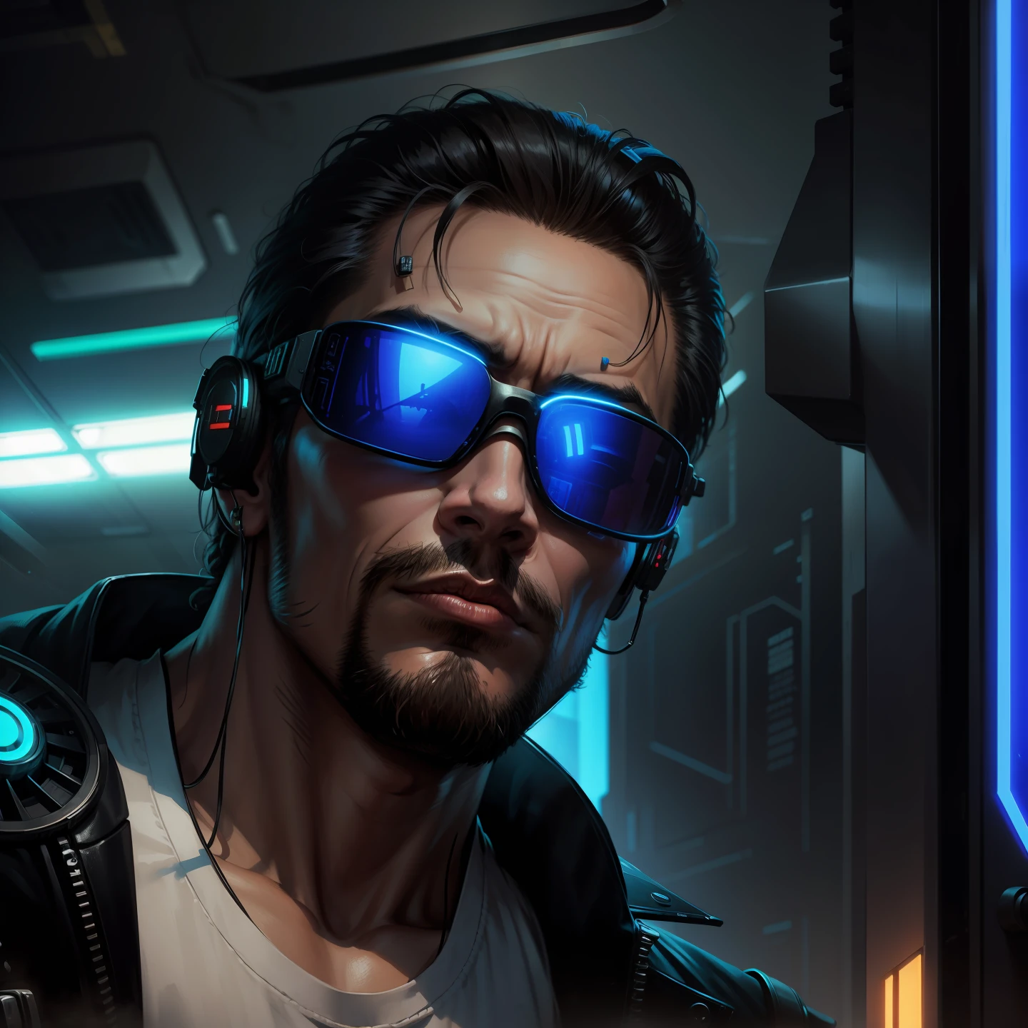 Cyberpunk futurista homem