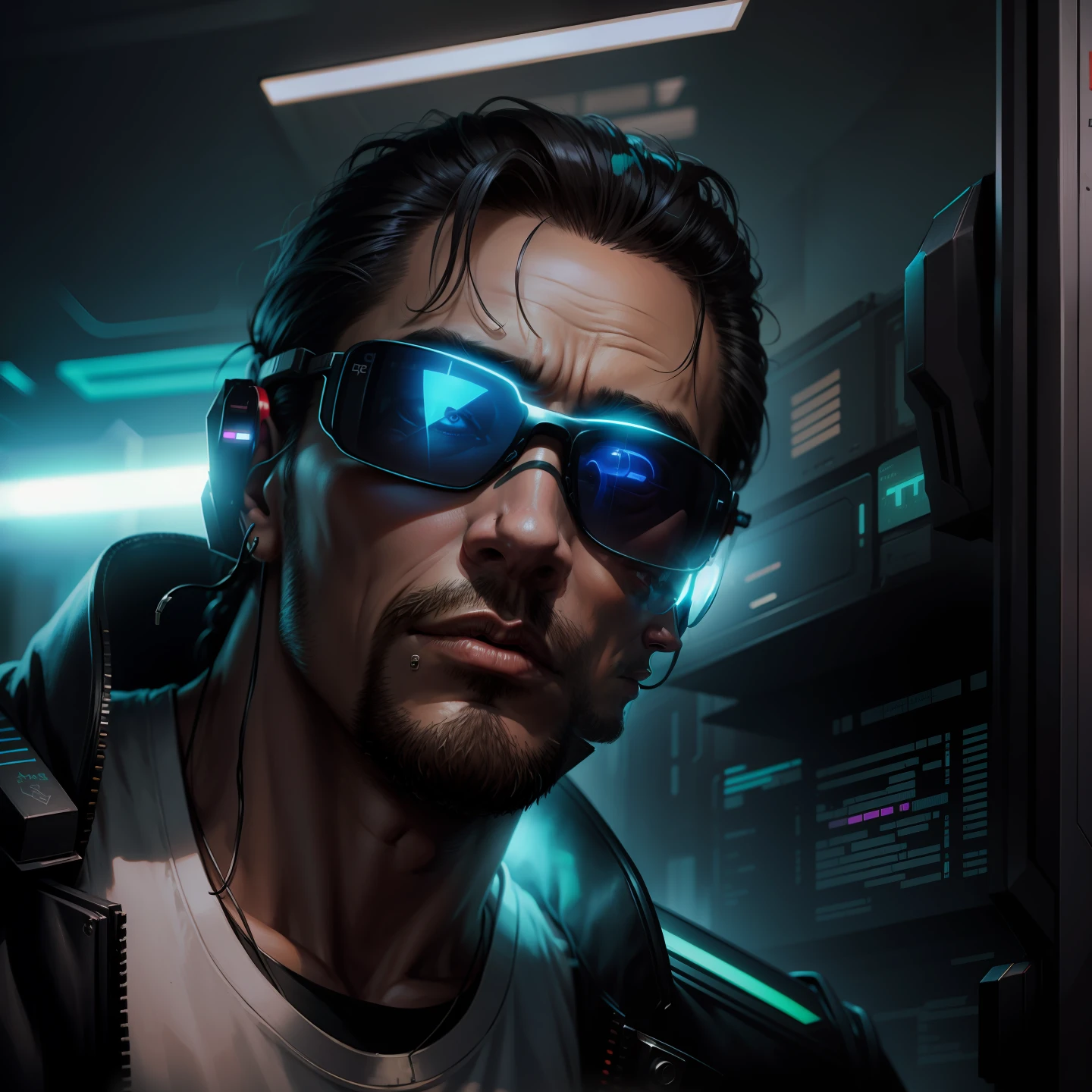 Cyberpunk futurista homem