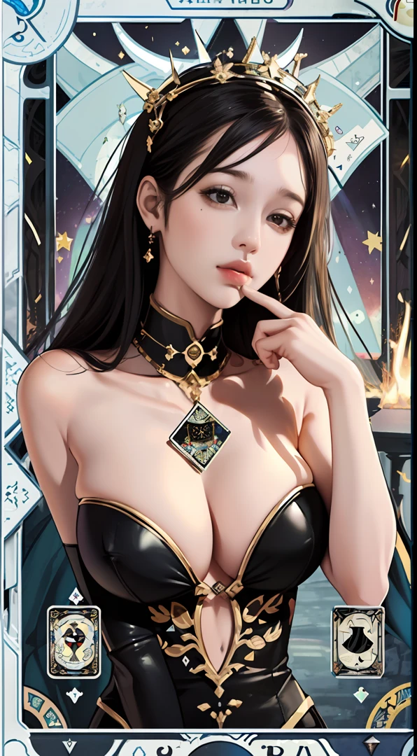 (((Beautiful border))),(Quadrilateral border),(((Tarot cards))),(((Cards))) ,1个Giant Breast Girl,rich colours, Best quality at best, Beautiful elements, A high resolution, 4K, 8K,white backgrounid, industrial design, studio lit, C4D, OC renderer, Clean shadows, 4K