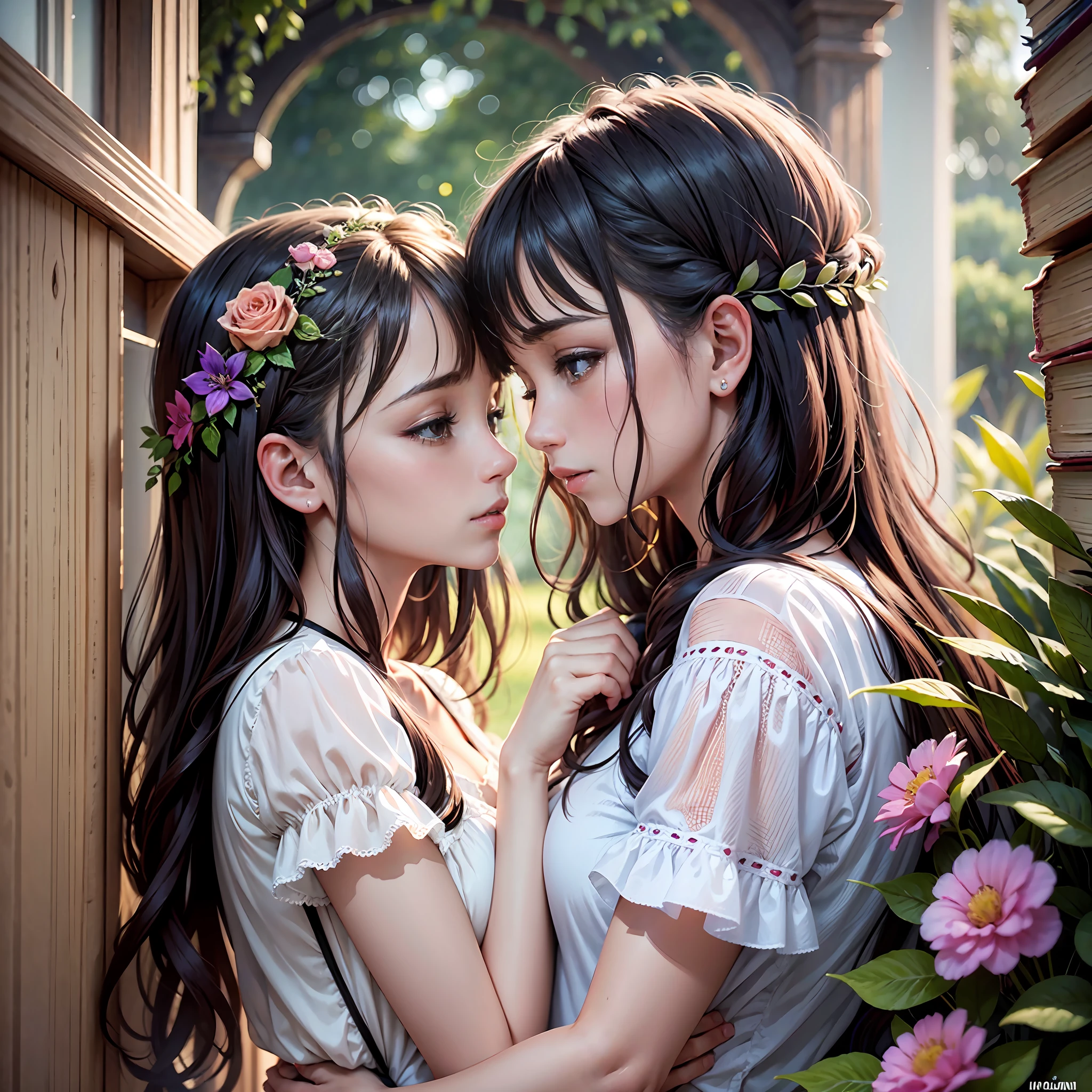 Genera una imagen en alta calidad, hd, mejor camara del mundo, a full color, mucho detalle que refleje el sentimiento de este titulo de un poema llamado "Nuestro amor"