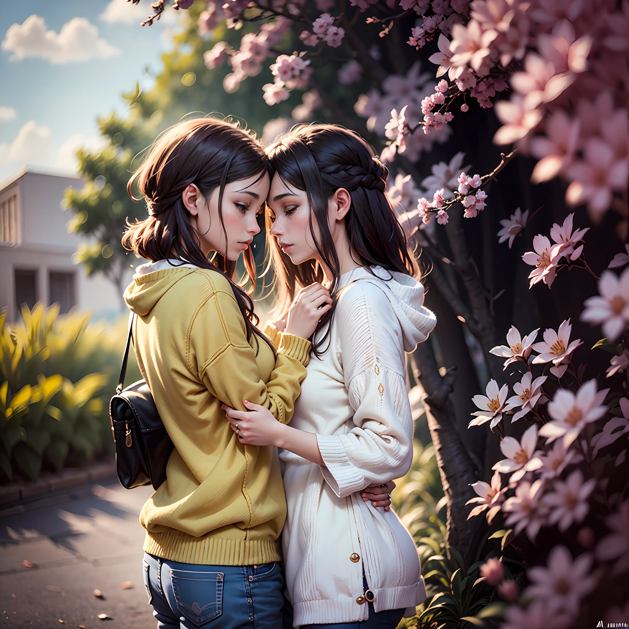 Genera una imagen en alta calidad, hd, mejor camara del mundo, a full color, mucho detalle que refleje el sentimiento de este titulo de un poema llamado "Nuestro amor"