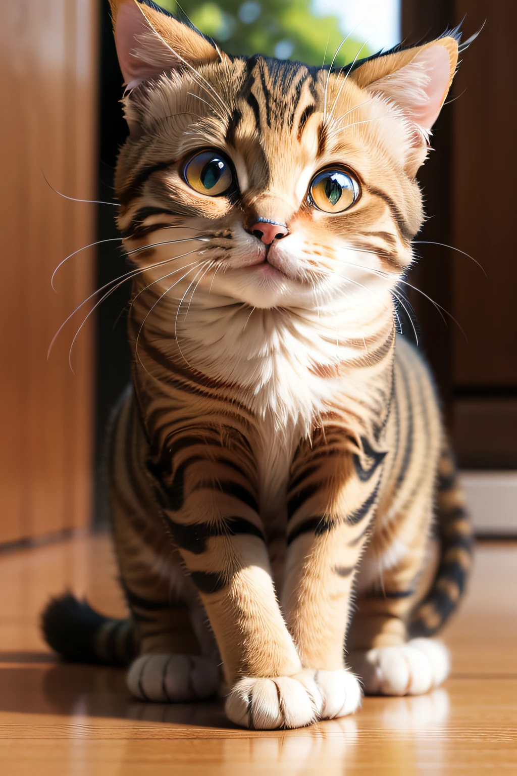 Tabby Cat、Front angle、Face Up、
