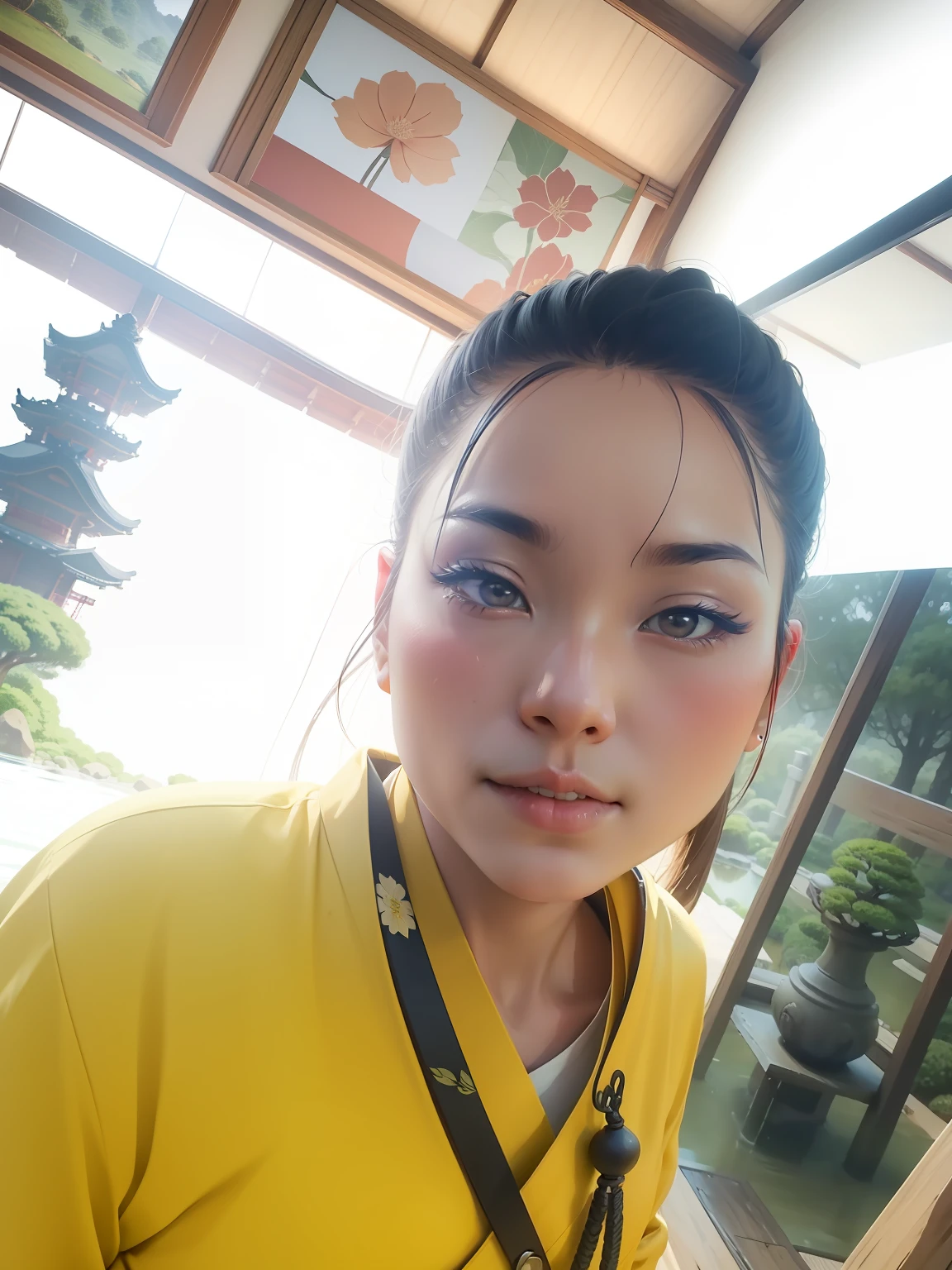"Japanese garden landscape, a masterpiece in stunning 4k resolution, showcasing the full body of the scene."