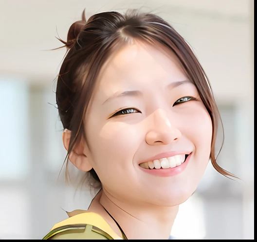 Smiling woman in brown bag and white shirt, a young asian woman, Smiling young woman, Young Asian Woman, asian female, she is smiling, she is smiling and happy, Smiling Woman, chiho, Korean Woman, A Japanese Lady, Japanese Models, smiling and looking directly, she is smiling and excited, Kimi Takemura, right - half a cheerful face