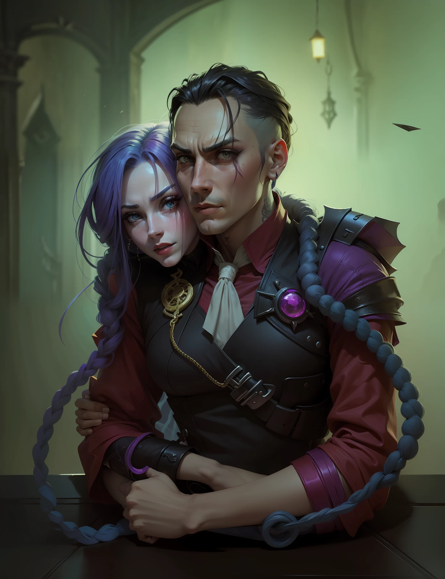 Jinx de Arcane. Um homem com uma cicatriz no rosto. Jinx, Arcane
