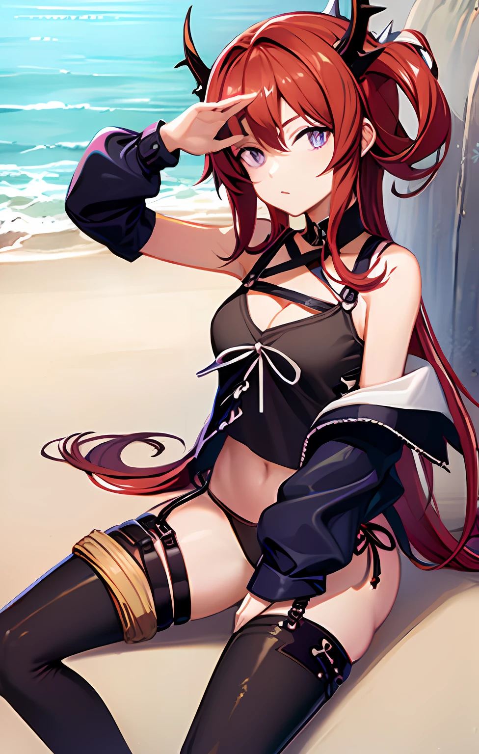 Quadratic Little Dragon Girl Long Black Hair Blue Eyes Sea Mile Dragon Palace Dragon Horn Dragon Tail Holding Dragon Ball