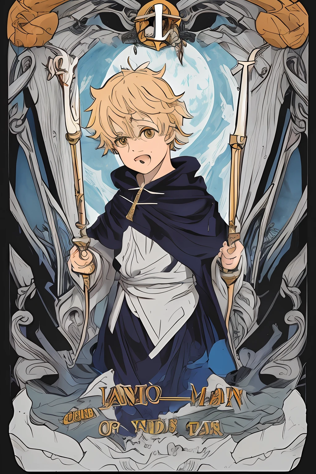 Horridtarot , 1 menino rudeus , O Mago ao fundo ,