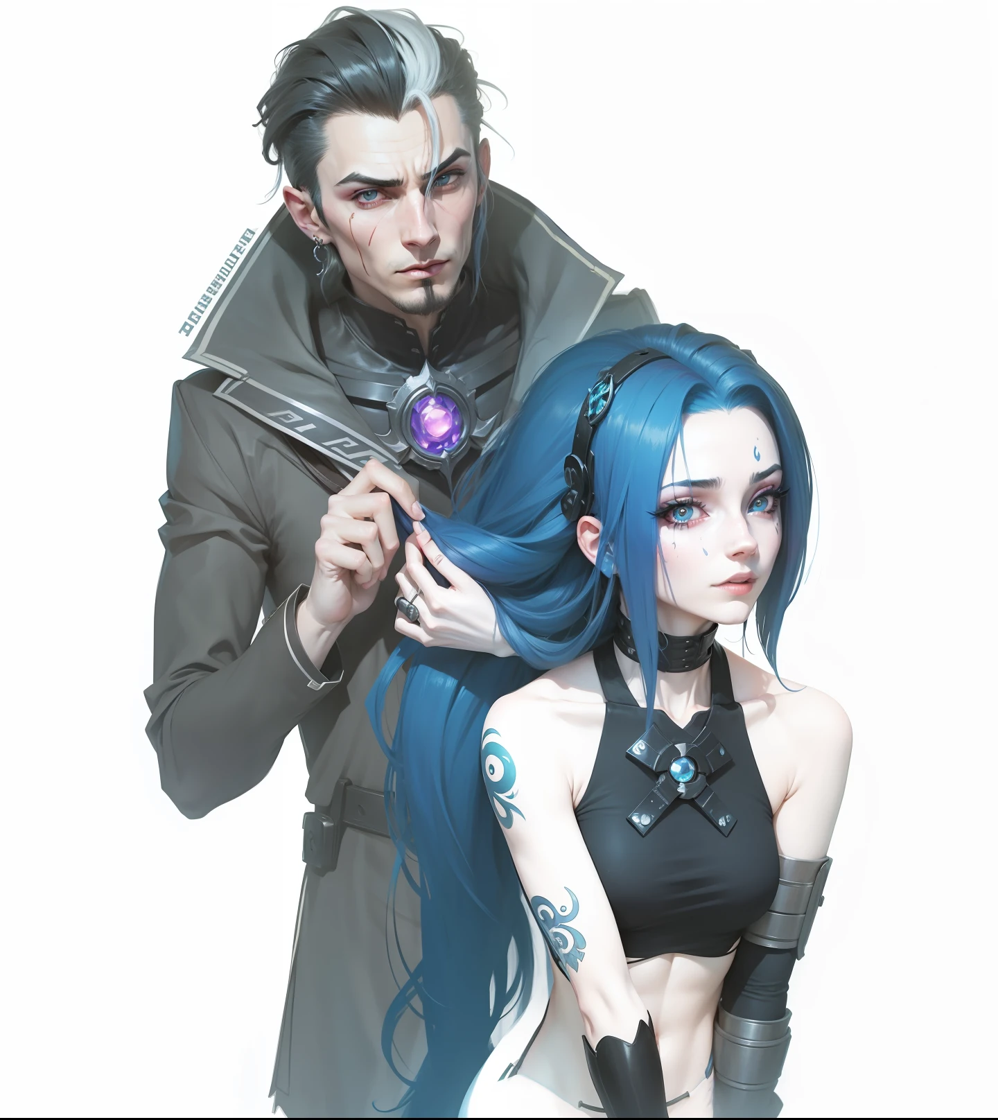Jinx de Arcane. Um homem com uma cicatriz no rosto. Jinx,  Arcane