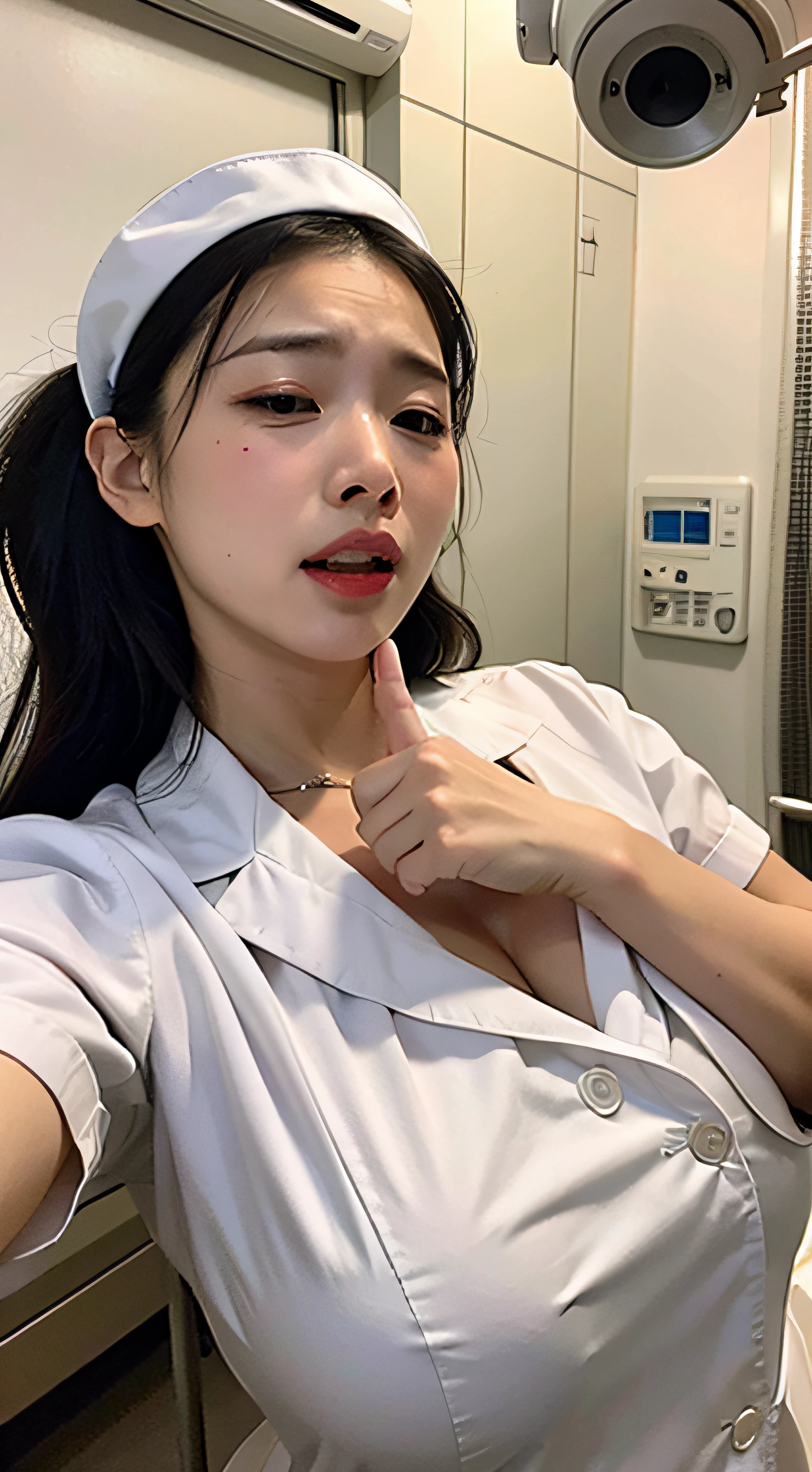 in hospital,White nurse's uniform,huge tit,nose hook,weeping ,Extremely exciting,Suffocating,Can't breathe,climaxing
