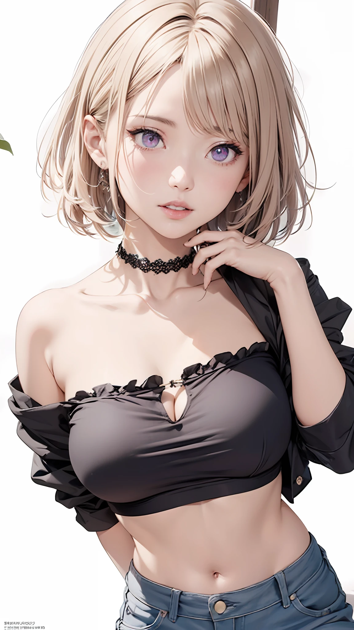 In summer in Japan, August 2 is pants day, and beautiful girls wearing only pants enjoy the hot summer days.
She has a side-cut layered bob hairstyle, blonde hair color with pink inner color. She has a beautiful shining purple eye color, break
masterpiece, Best Quality,(Photorealistic: 1.4),Ultra High Resolution, unity 8k, (Beautiful detailed eyes:1.6),Symmetrical, extra detailed face, Perfect Lighting, (Perfect hands, Perfect Anatomy),(White background:1.3)